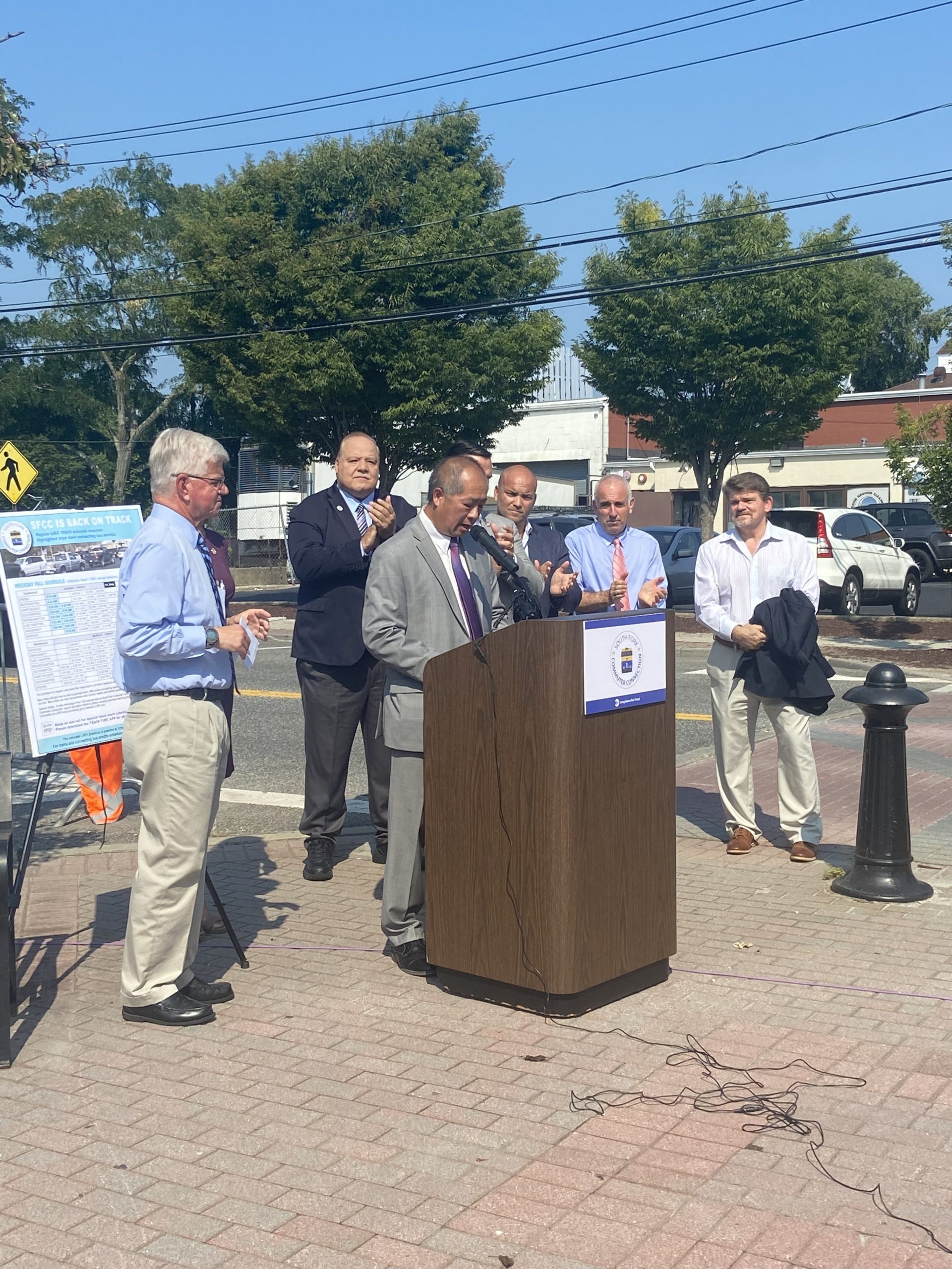 Long Island Rail Road President Phillip Eng announces the reinstatement of the SFCC.