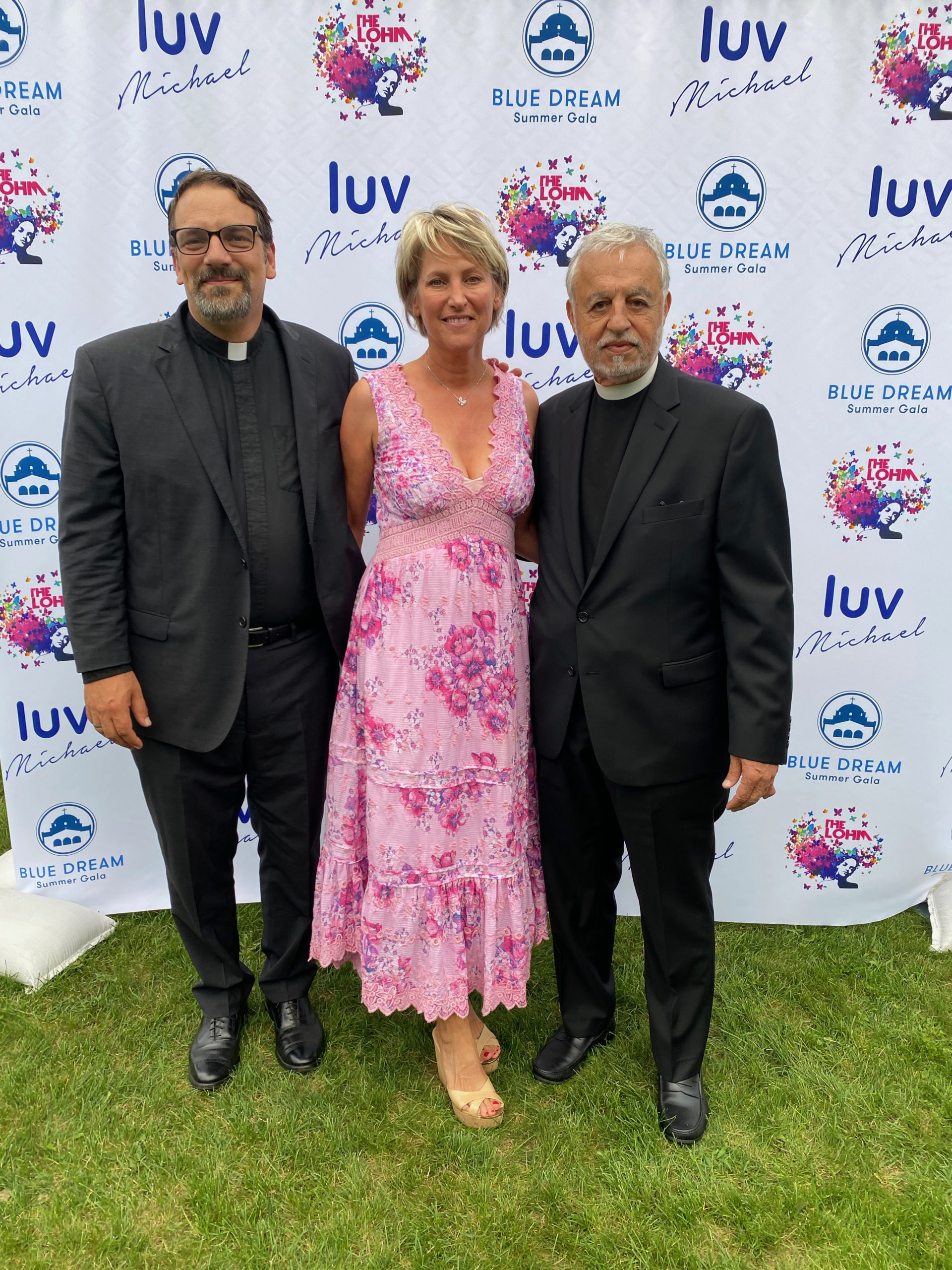 Father Constantine, Melanie Wambold and Father Alex at the Blue Dream Gala.  GREG D'ELIA