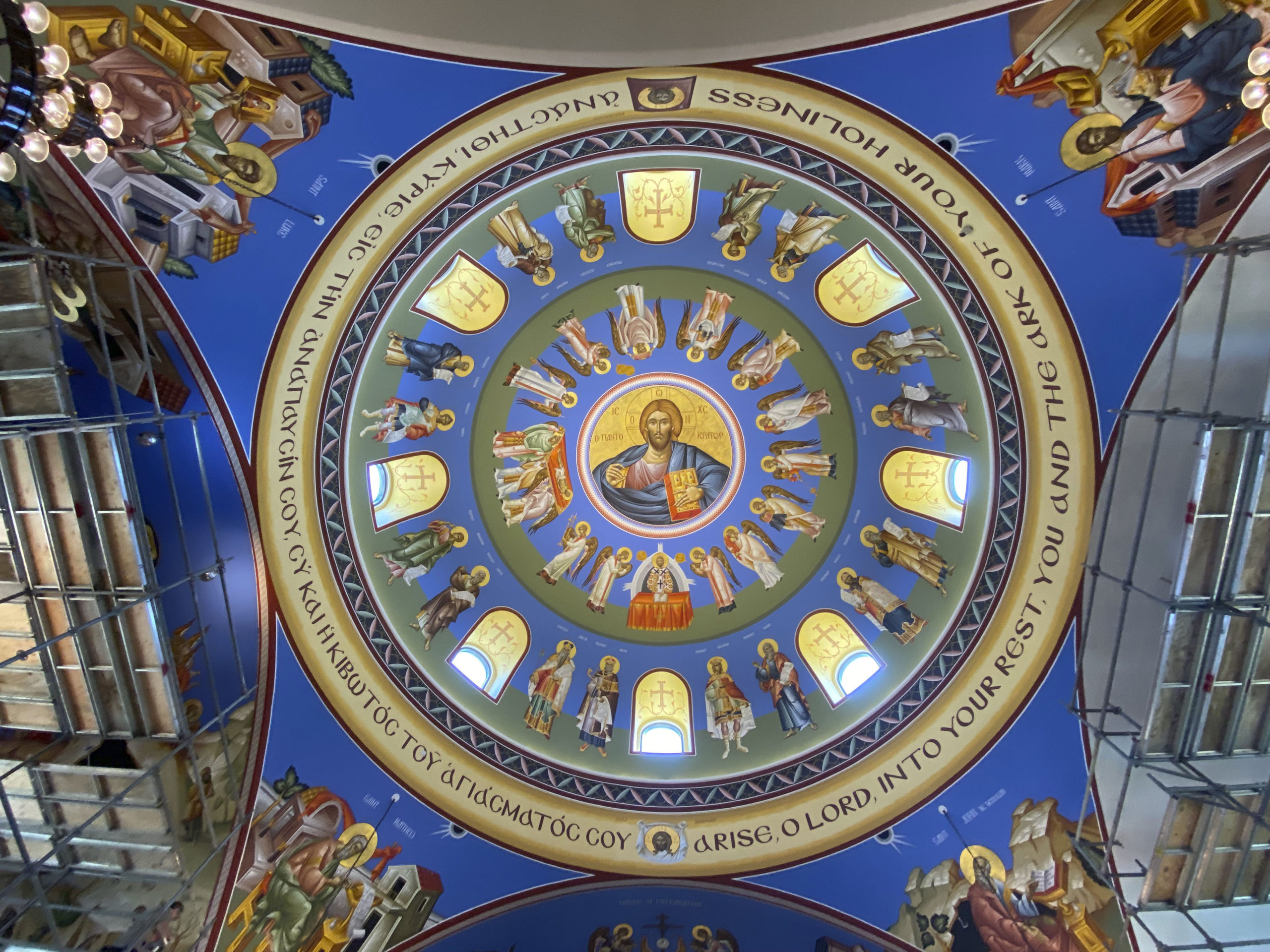 The dome of the Dormition of the Virgin Mary Greek Orthodox was done earlier by iconographer George Filippakis.   DANA SHAW