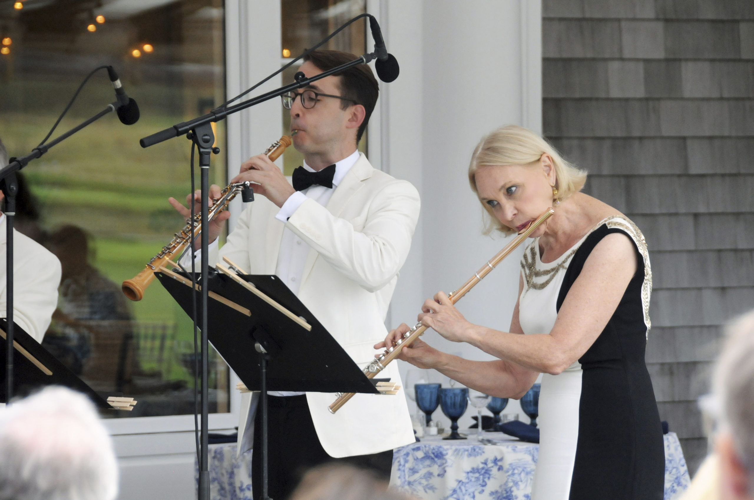 Bridgehampton Chamber Music Festival Artistic Director Marya Martin plays the flute at  