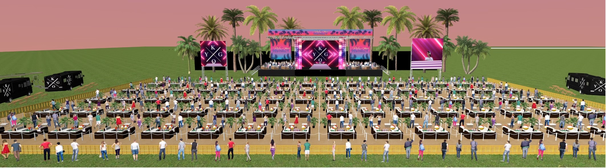 A rendering of the Palm Tree Music Festival site