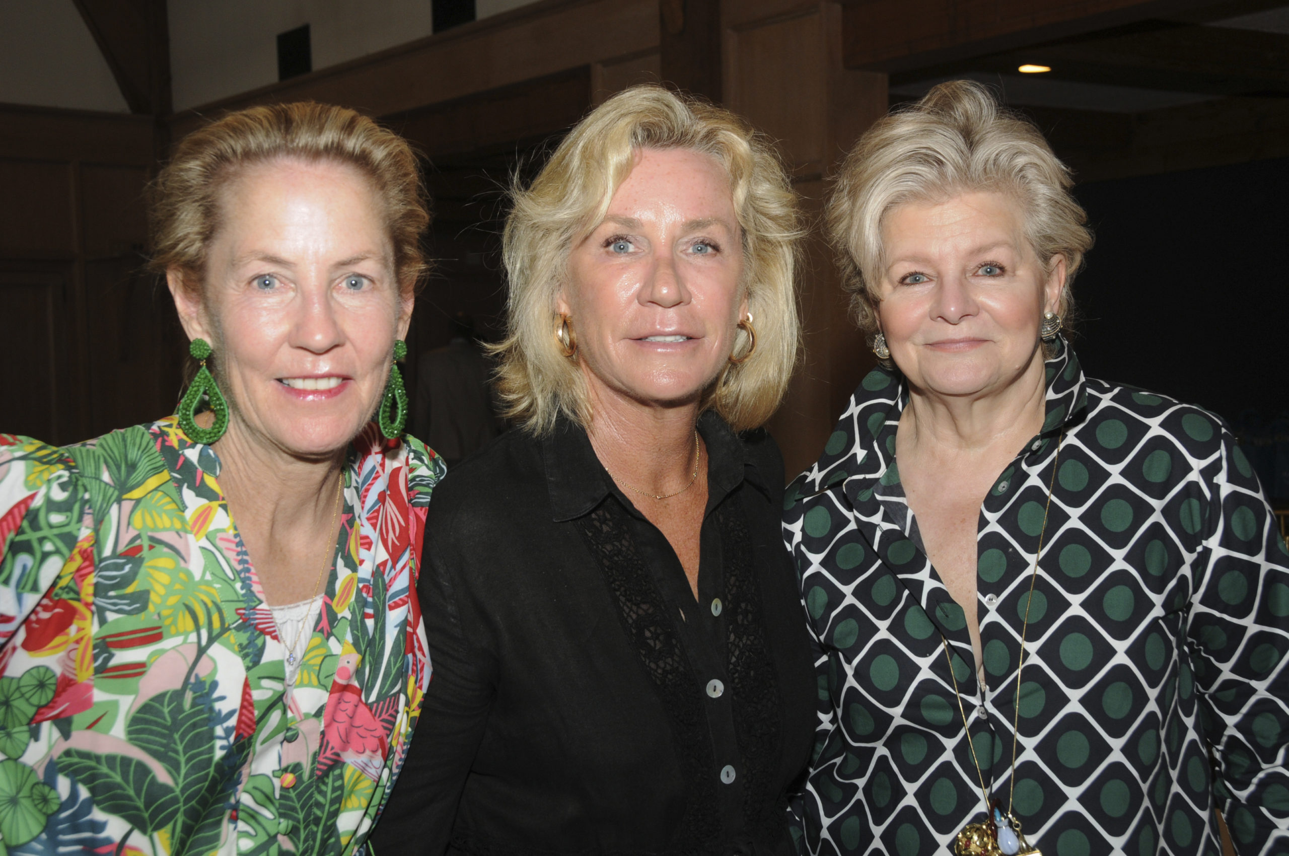 Christine Kennedy, Hollis Forbes and Charlotte Moss at the the East Hampton Historical Society's  annual Summer Lecture Luncheon, held at the Maidstone Club featuring guest speaker architect Perry Guillot.   RICHARD LEWIN