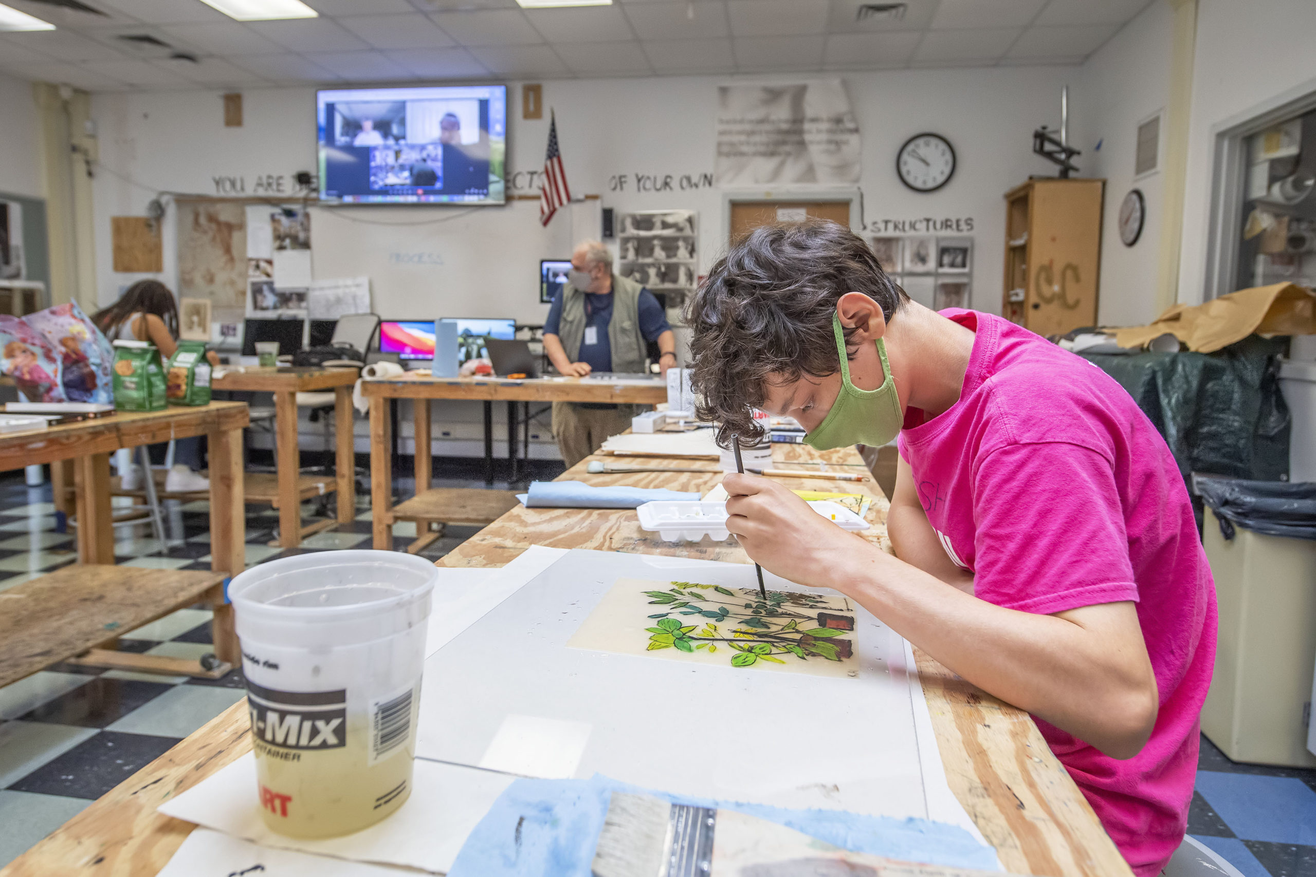 Barcelona-based artist Perico Pastor taught students over livestream as part of a summer art workshop at Pierson High School, sponsored by the Reutershan Trust.