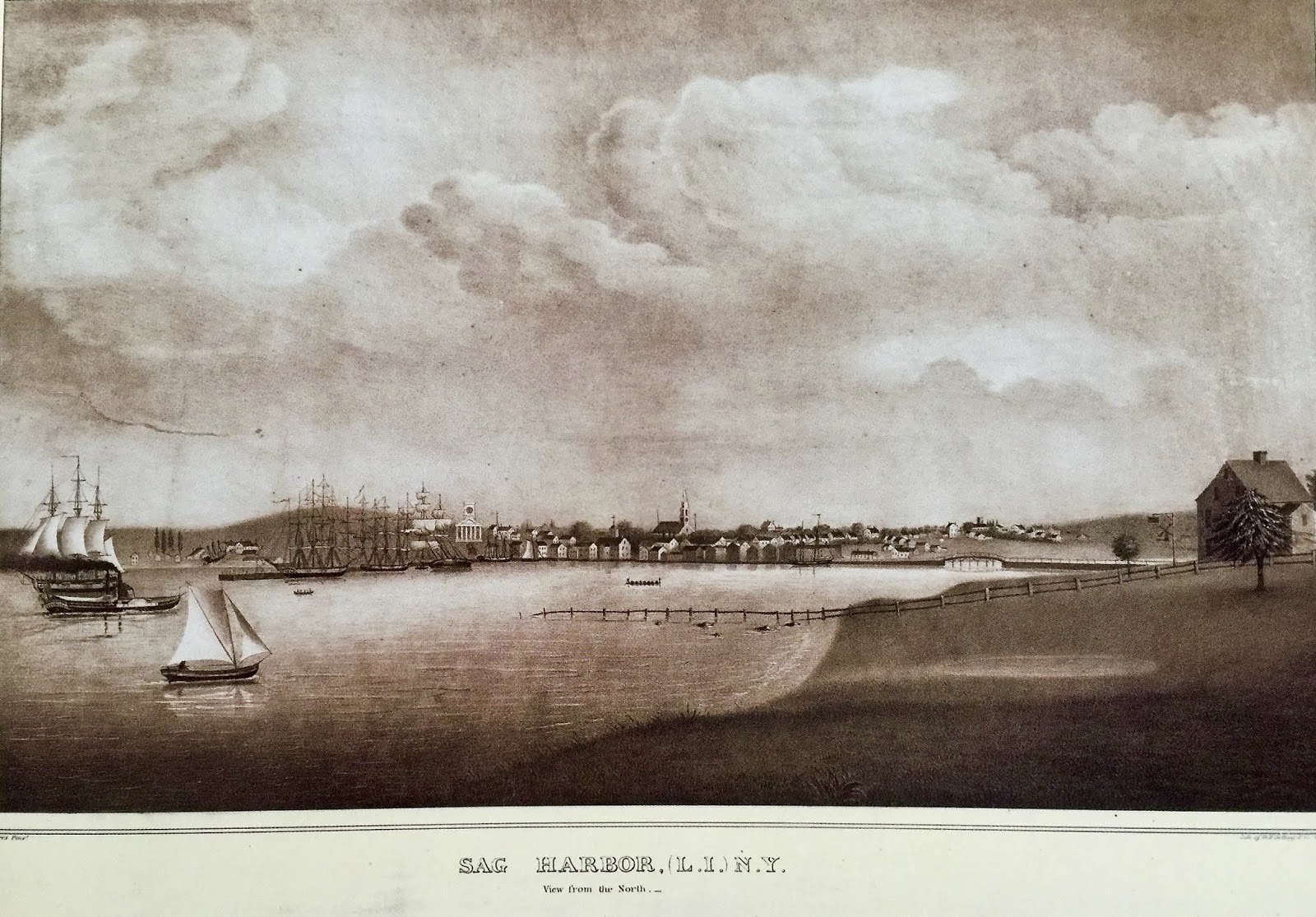 An 18th century view of Sag Harbor painted by local artist Orlando Hand Bears in 1840.