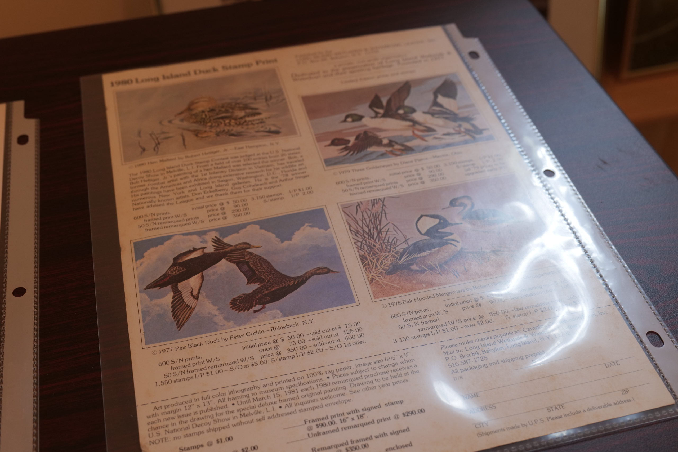 Some of Hettiger's duck stamp designs.