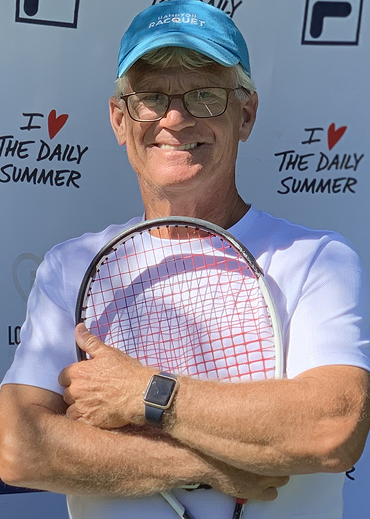 John Graham, the executive director of Hampton Racquet, is being recognized for his support of the Ellen Hermanson Foundation at its annual Back in Black Gala on August 28.