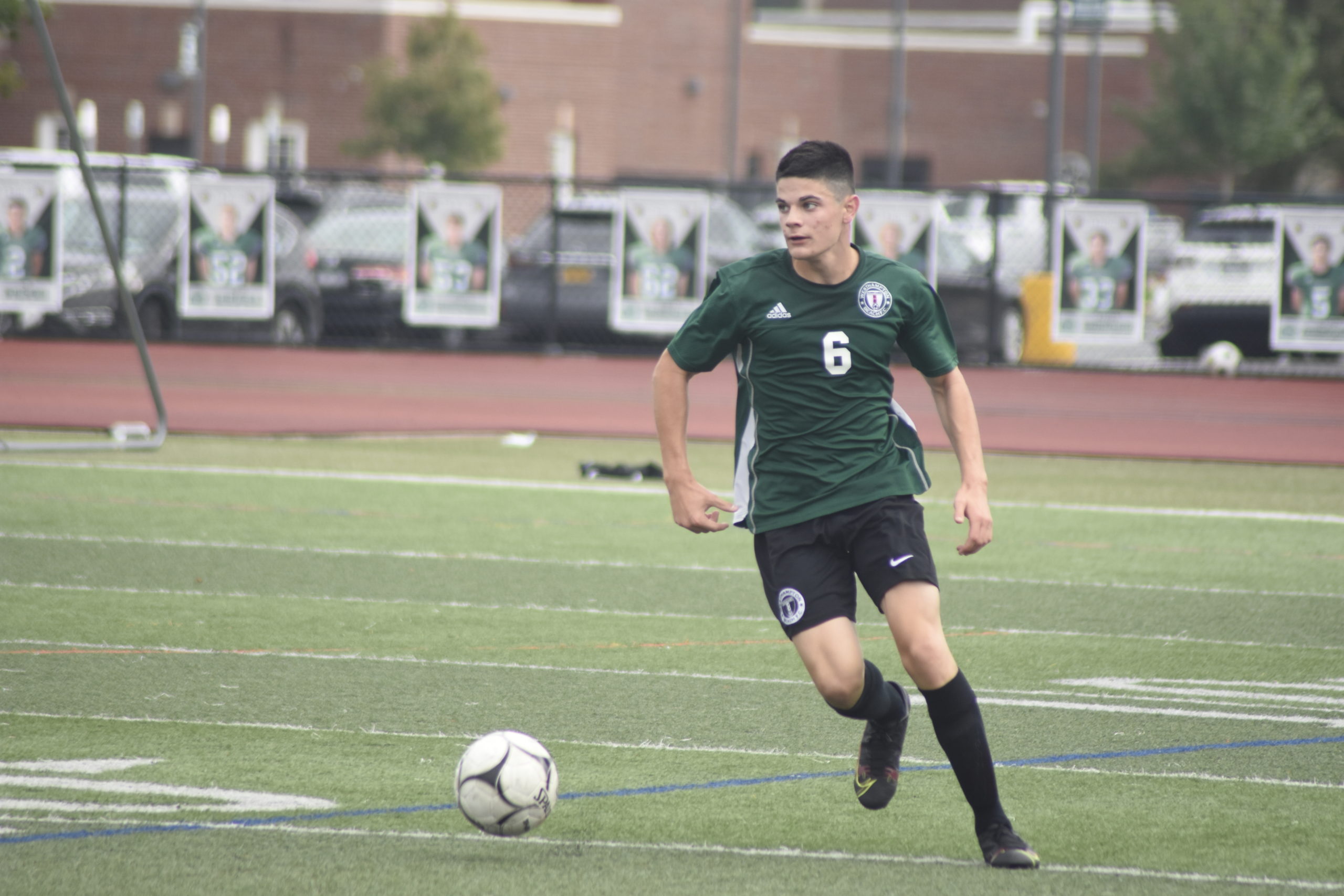 Westhampton Beach sophomore Montgomery Hahn looks upfield.