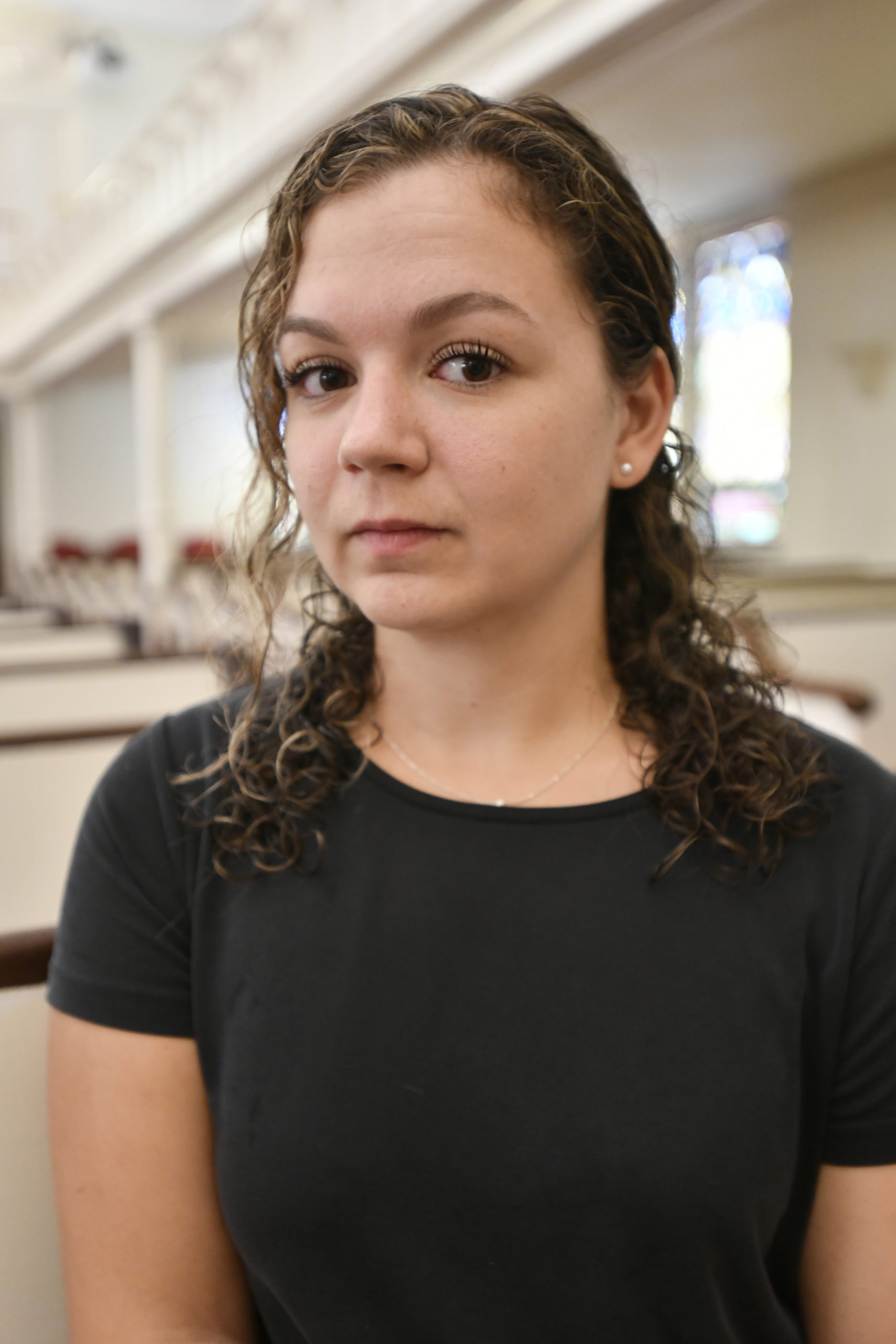 Casey Lockard, now 26, at the First Presbyterian Church in Southampton on August 30.    DANA SHAW