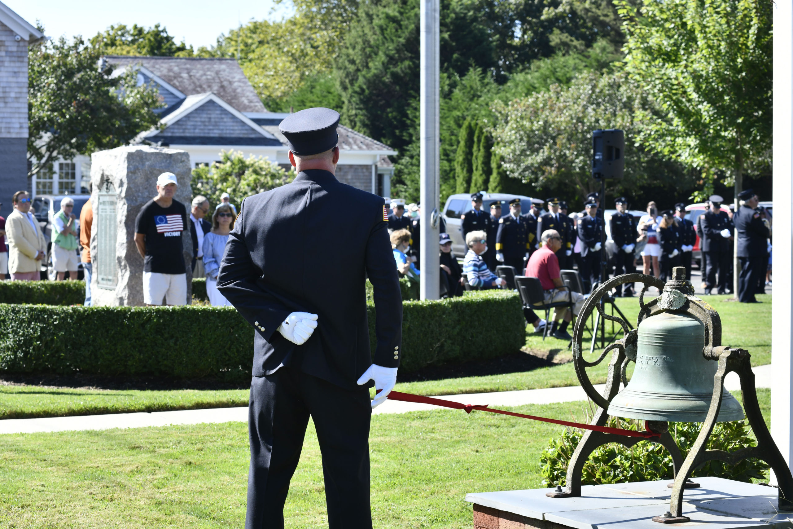 The rededication of the Quogue 9/11 memorial on Saturday.