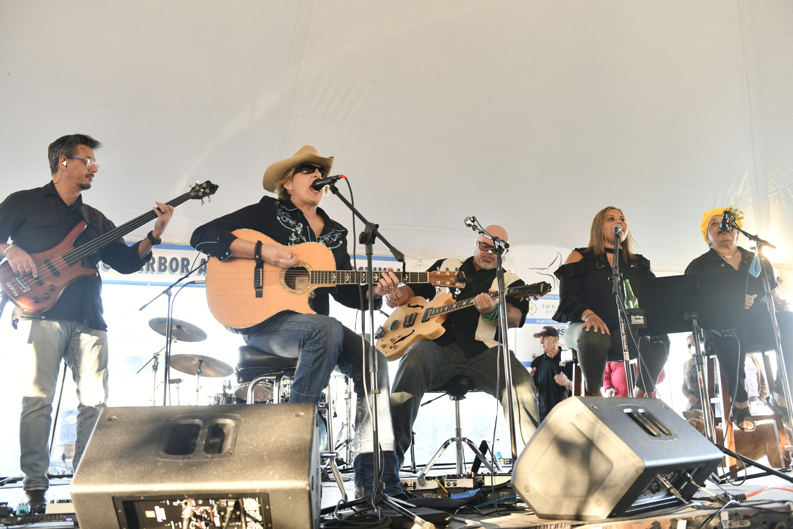 Inda Eaton with Mama Lee and Rose Lawler in Marine Park on Sunday.