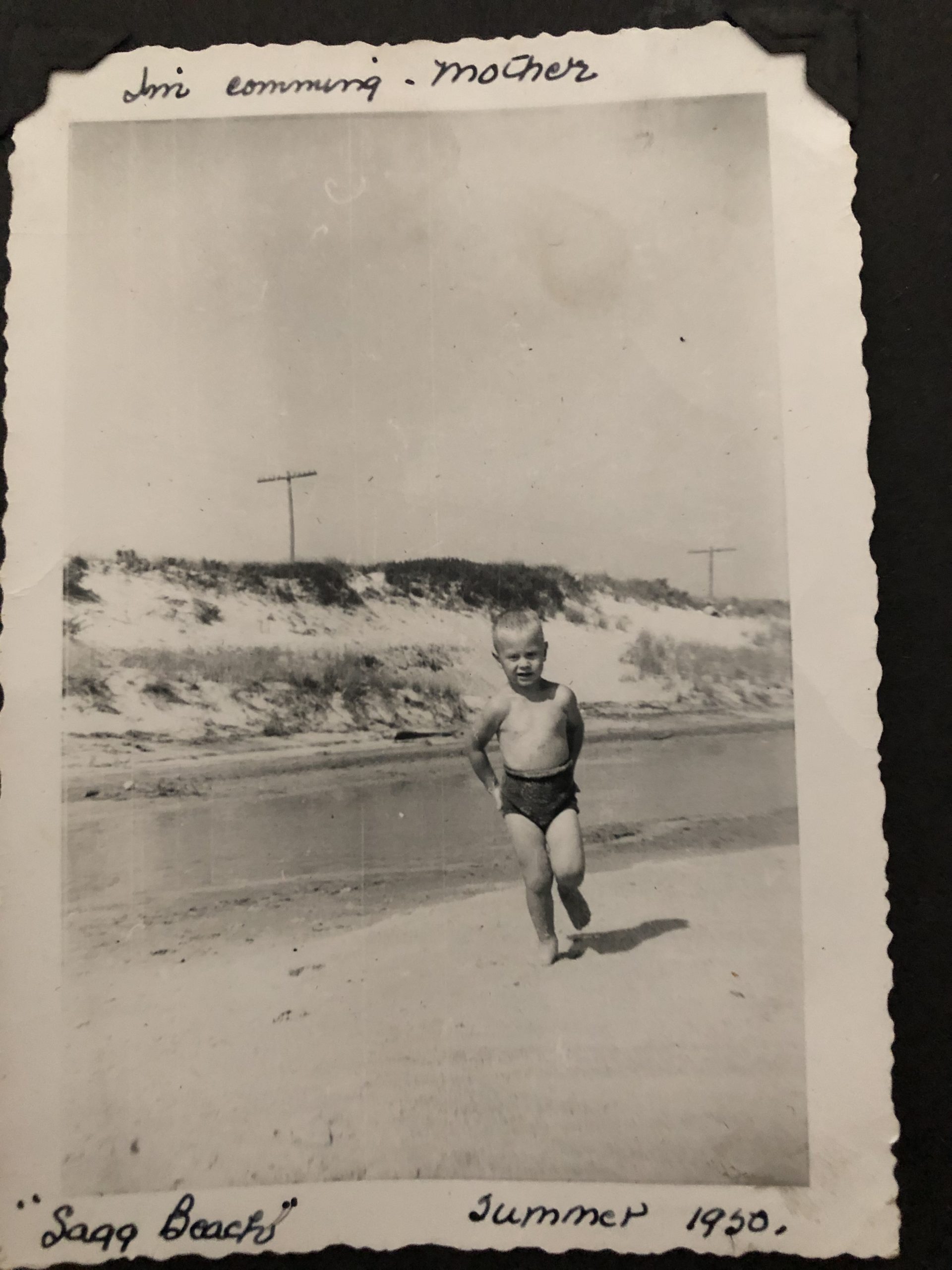 A young John Melillo on Sagg Main Beach in 1950.
