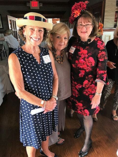 The Hampton Bays Beautification Association held its annual Garden Party at Oakland's on Saturday. Among those attending were, left to right, MarieJo Spinella, volunteer coordinator; and Roe O’Connor and Barbara Skelly, co-chairpersons.