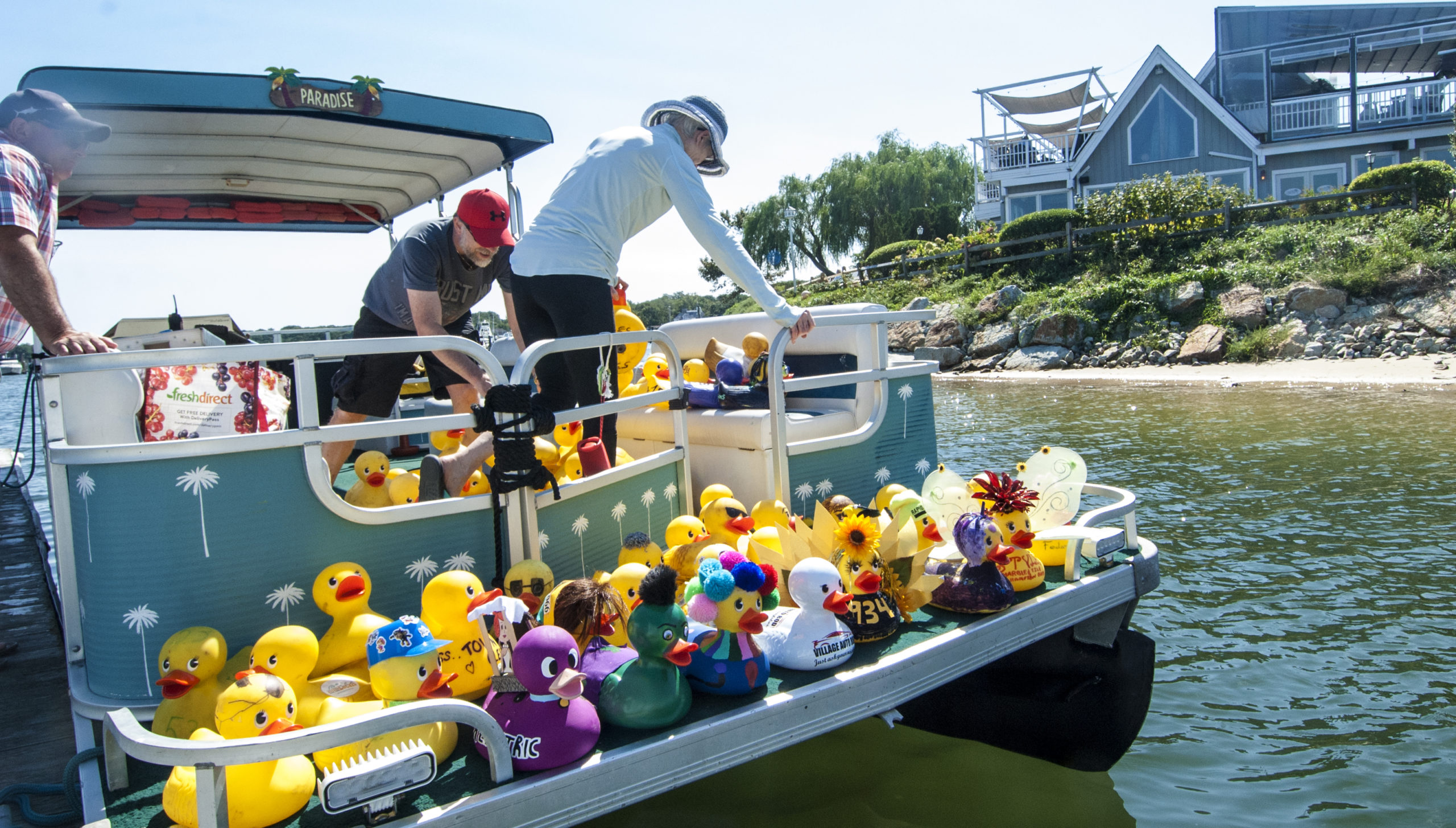 Ducks on deck to race at the Hampton Bays civic Association Rubber Duck Race on Saturday afternoon.  COURTESY HAMPTON BAYS CIVIC ASSOCIATION
