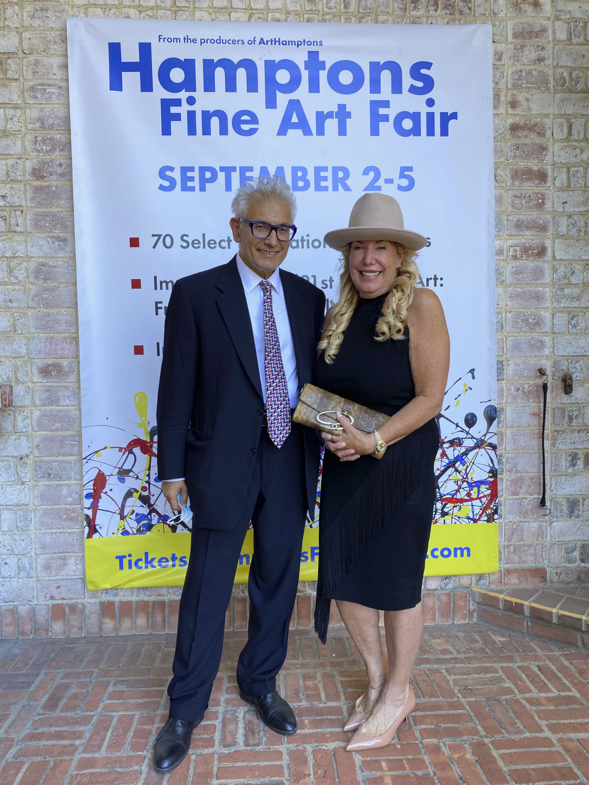 Rick Friedman and Cindy Lou Wakefield at the Hamptons Fine Art Fair.    GREG D'ELIA