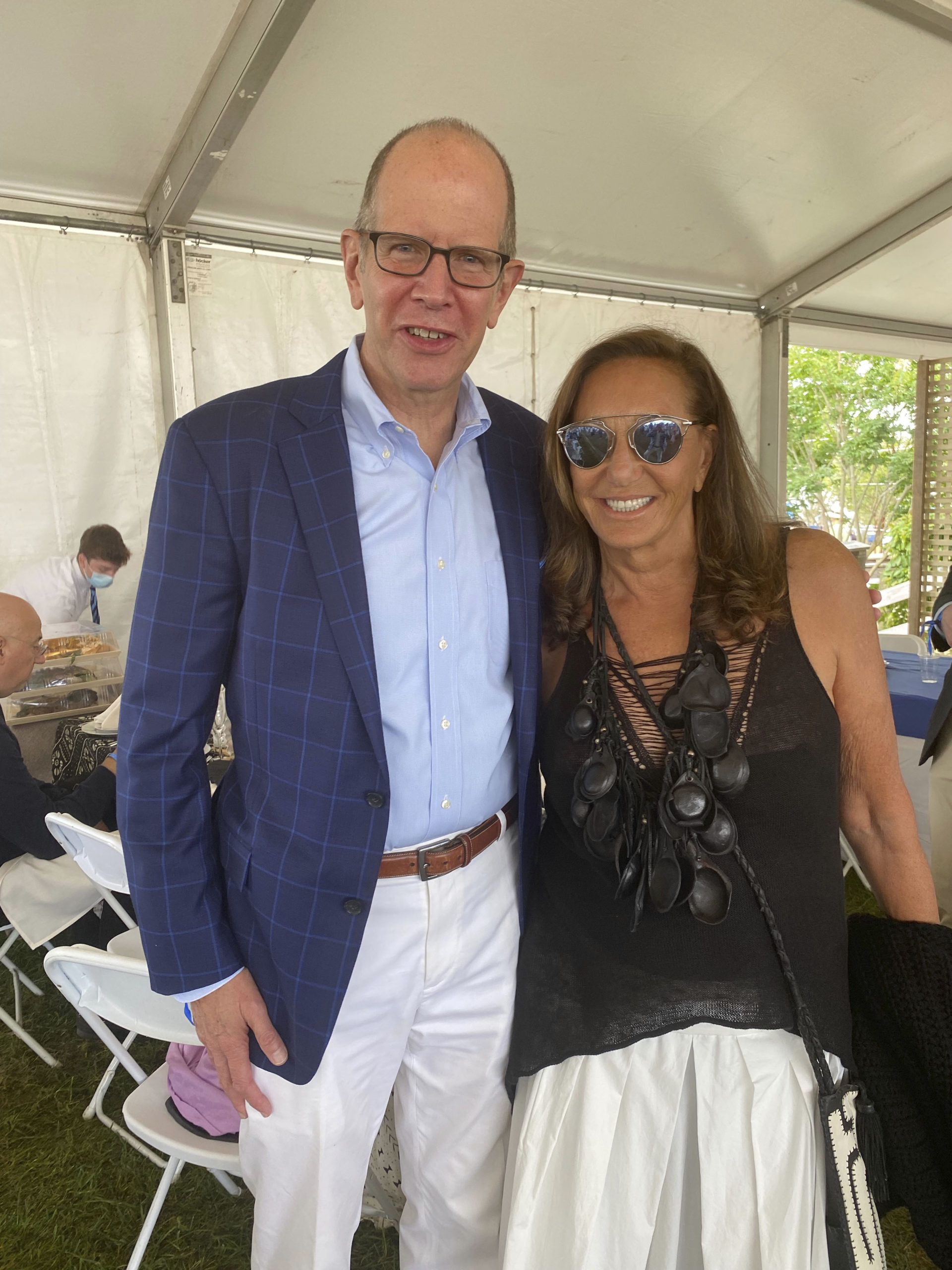 Bob Chaloner and Donna Karan at the Hampton Classic.     GREG D'ELIA