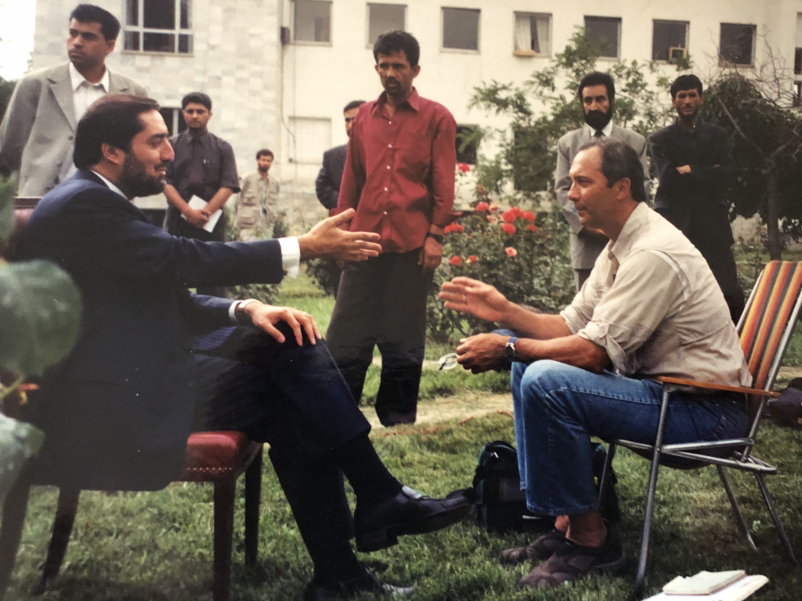 NBC news correspondent in Kabul interviewing officials in Hamid Karzai's new government.