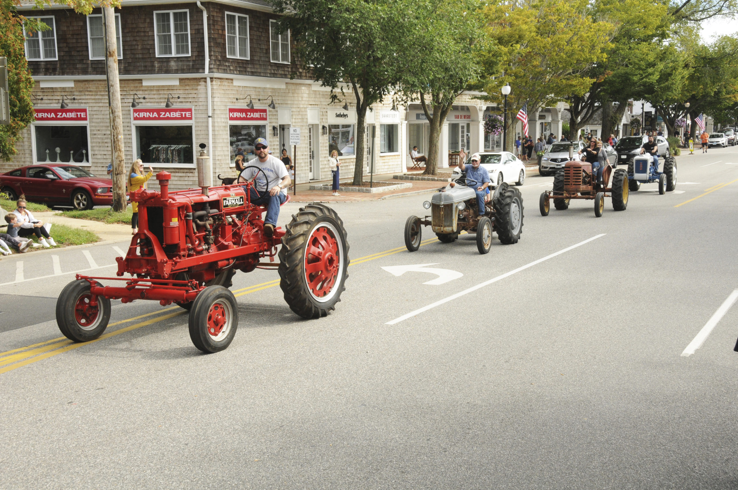 Antique tractors joining the parade from the East Hampton Town Farm Museum.