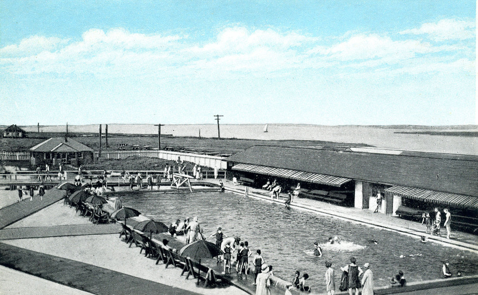 The West Bays pool in the late 1900s.  COURTESY SWORDFISH BEACH CLUB