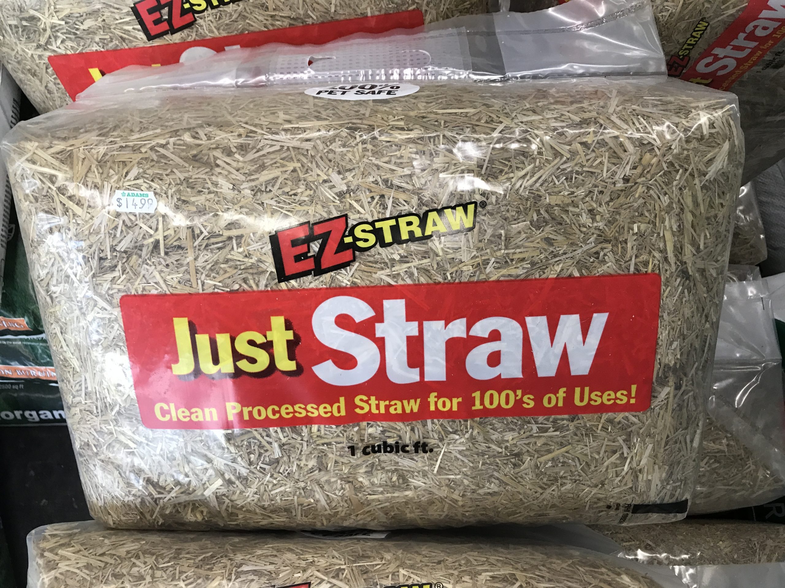 One example of the products that can be used as a mulch.  The mulch is applied lightly and is the last step.  Mulches like this straw be chopped (this is) and weed free.  Pelletized mulches also work well.