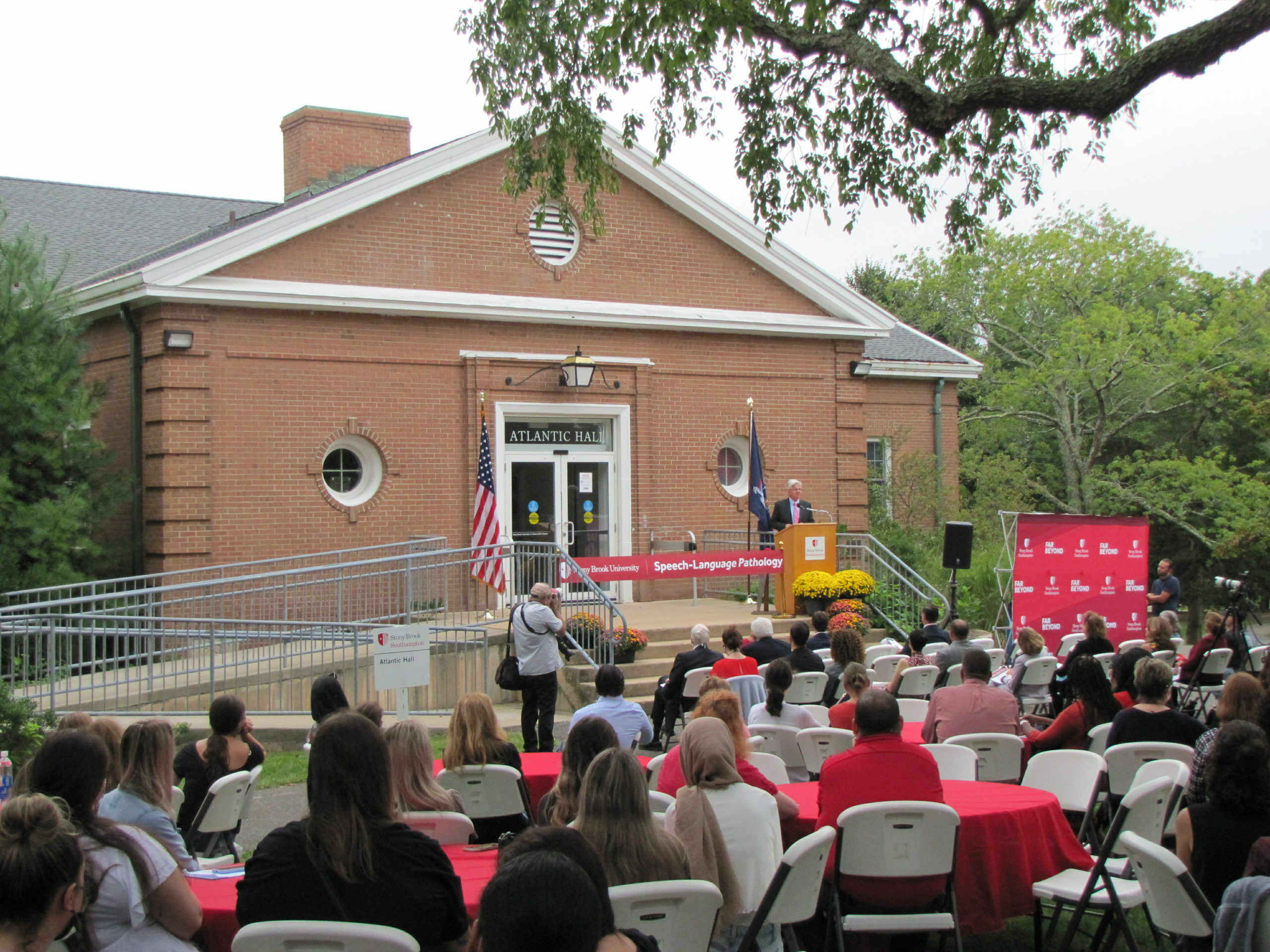 Stony Brook University officially opened its Speech-Language Patholgy Program's new center in the Atlantic Building at the Stony Brook Southampton campus on Friday.