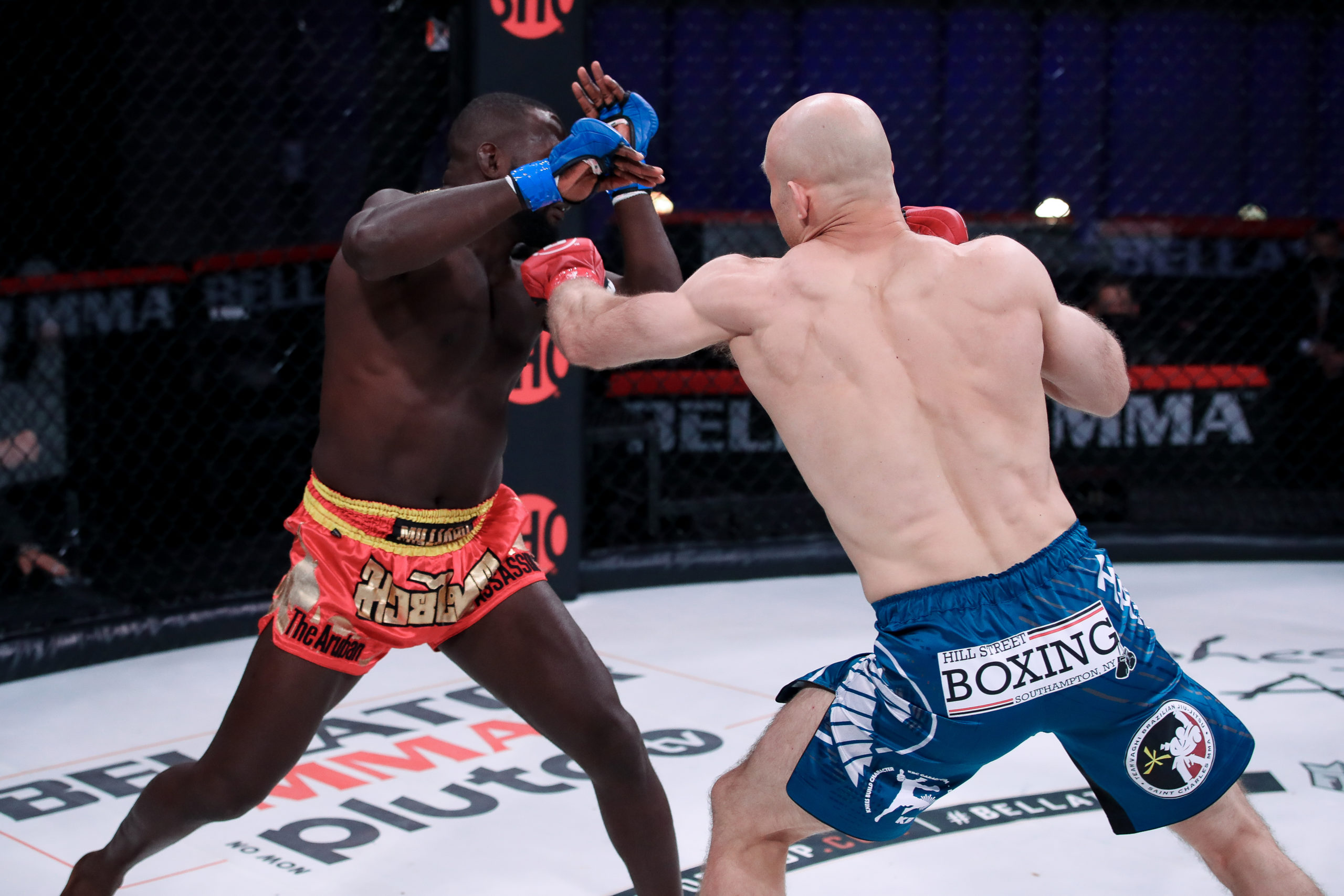 Julius Anglickas gets his armed raised in his most recently victory this past April over Gregory Millard at Bellator 257.
