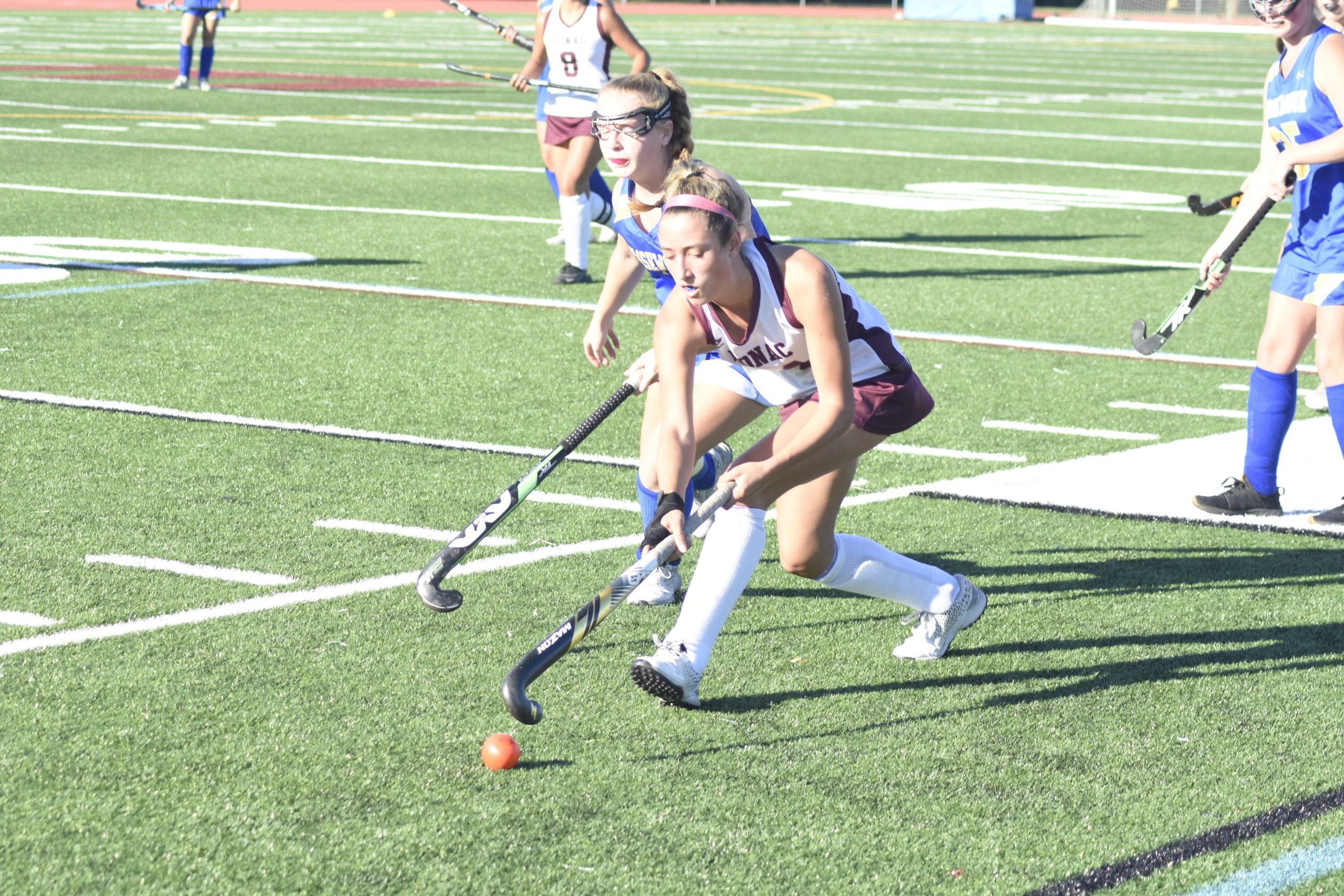 Sophomore Bonacker Emma McGrory steals the ball from a Comsewogue player.