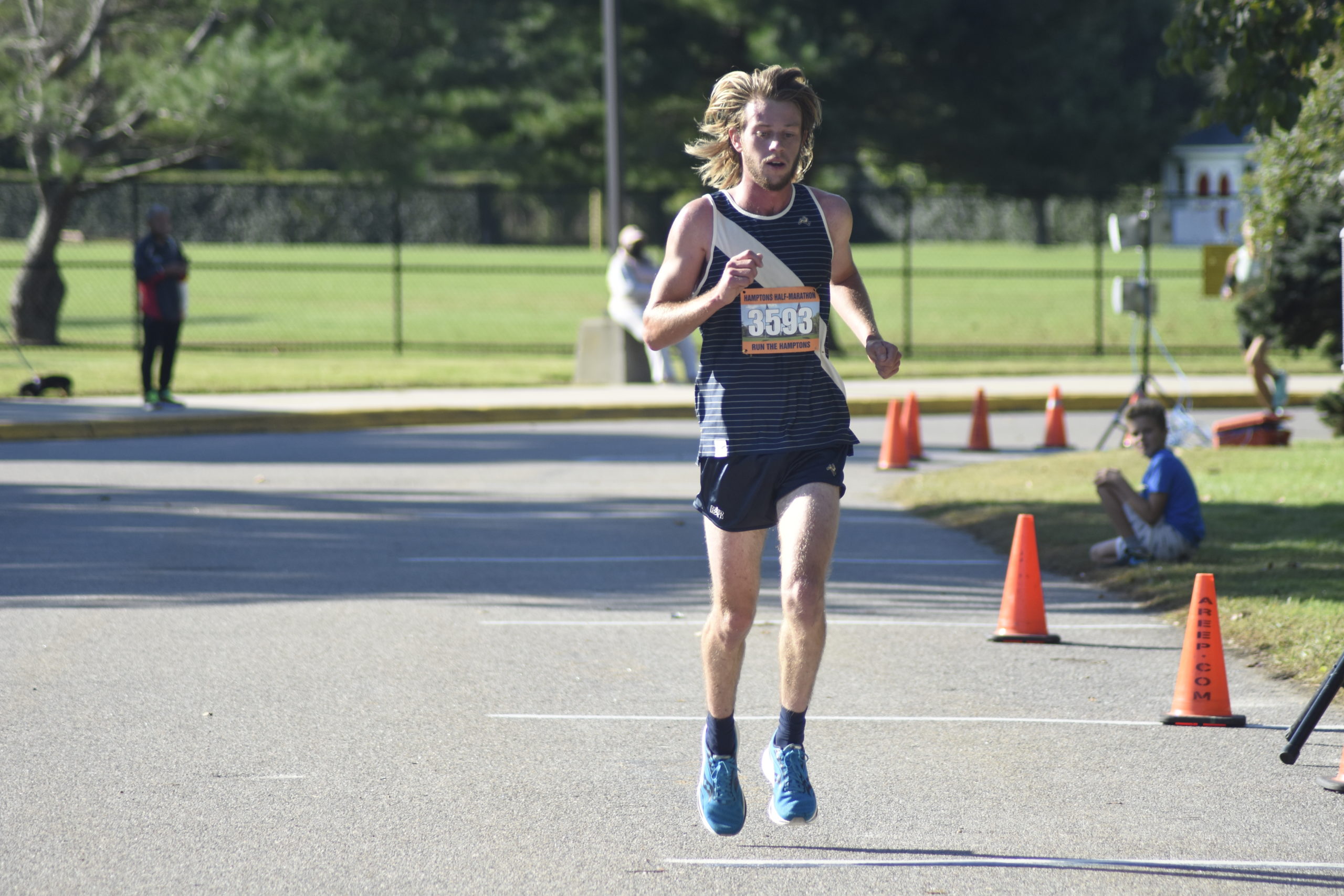 Erik Engstrom of East Hampton placed second overall in the Hamptons Half Marathon.