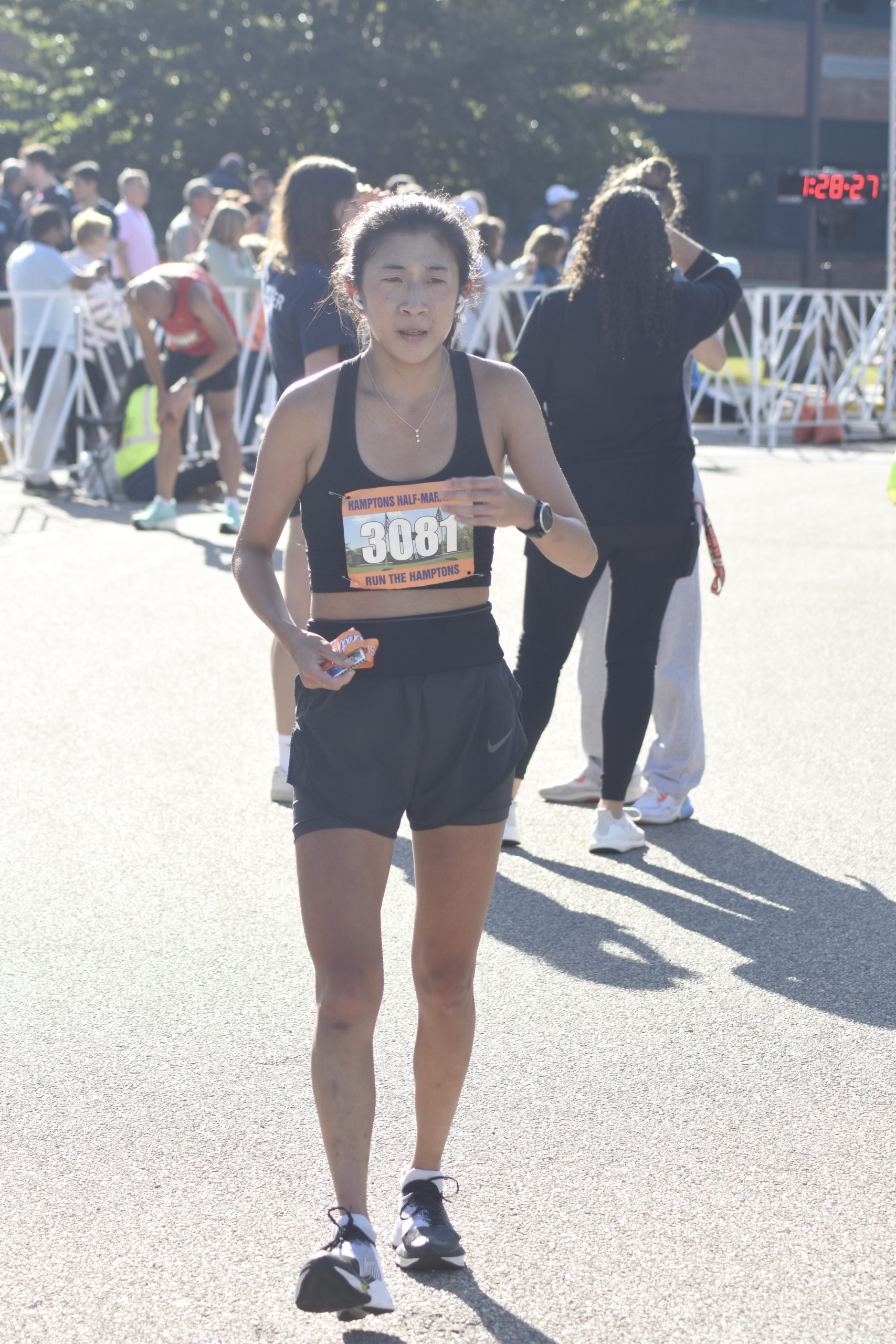 Katie Chu of Hillsborough, California, placed second among females in the Hamptons Half Marathon.