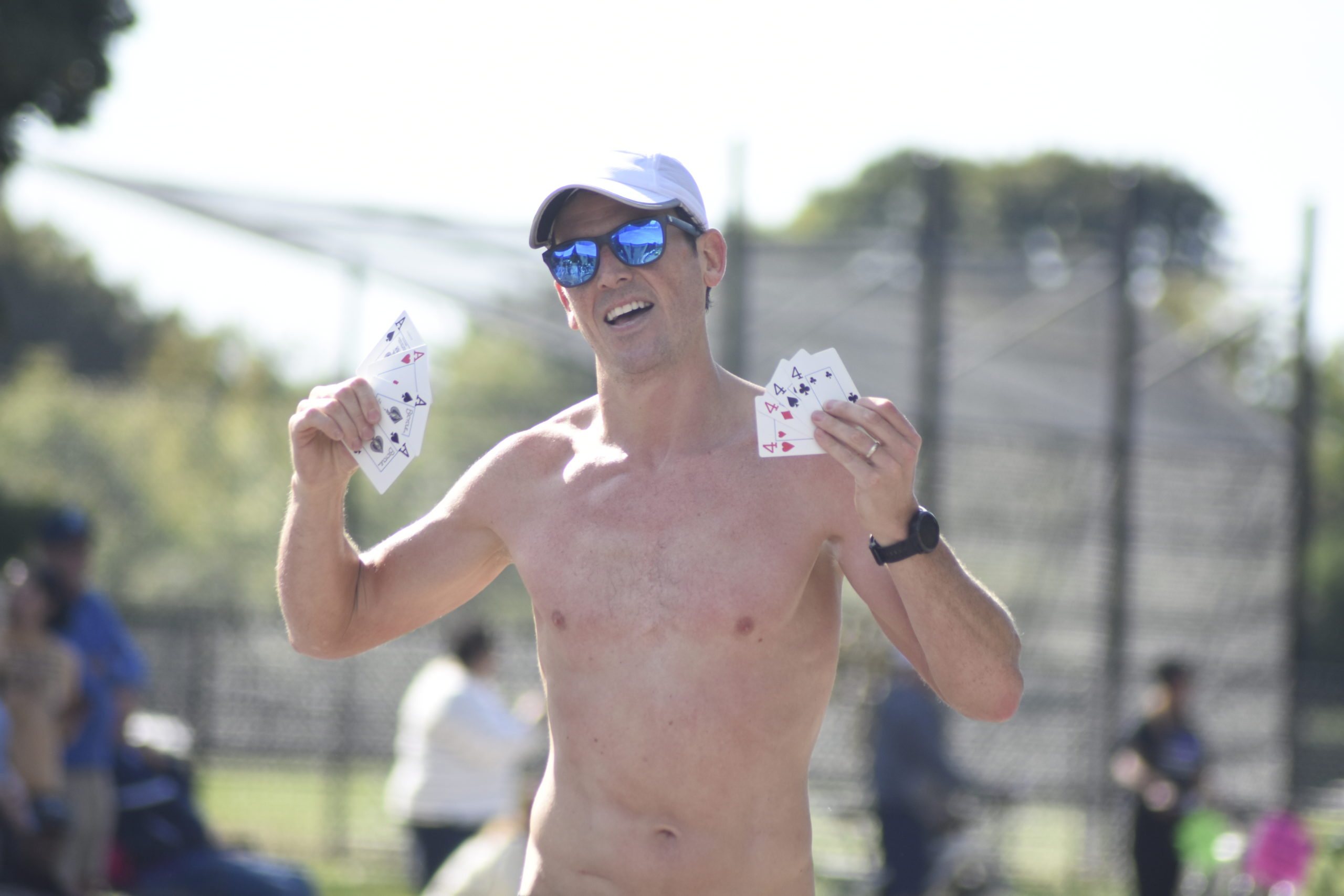 Oz Pearlman of Brooklyn placed second overall in the Hamptons Marathon on Saturday.