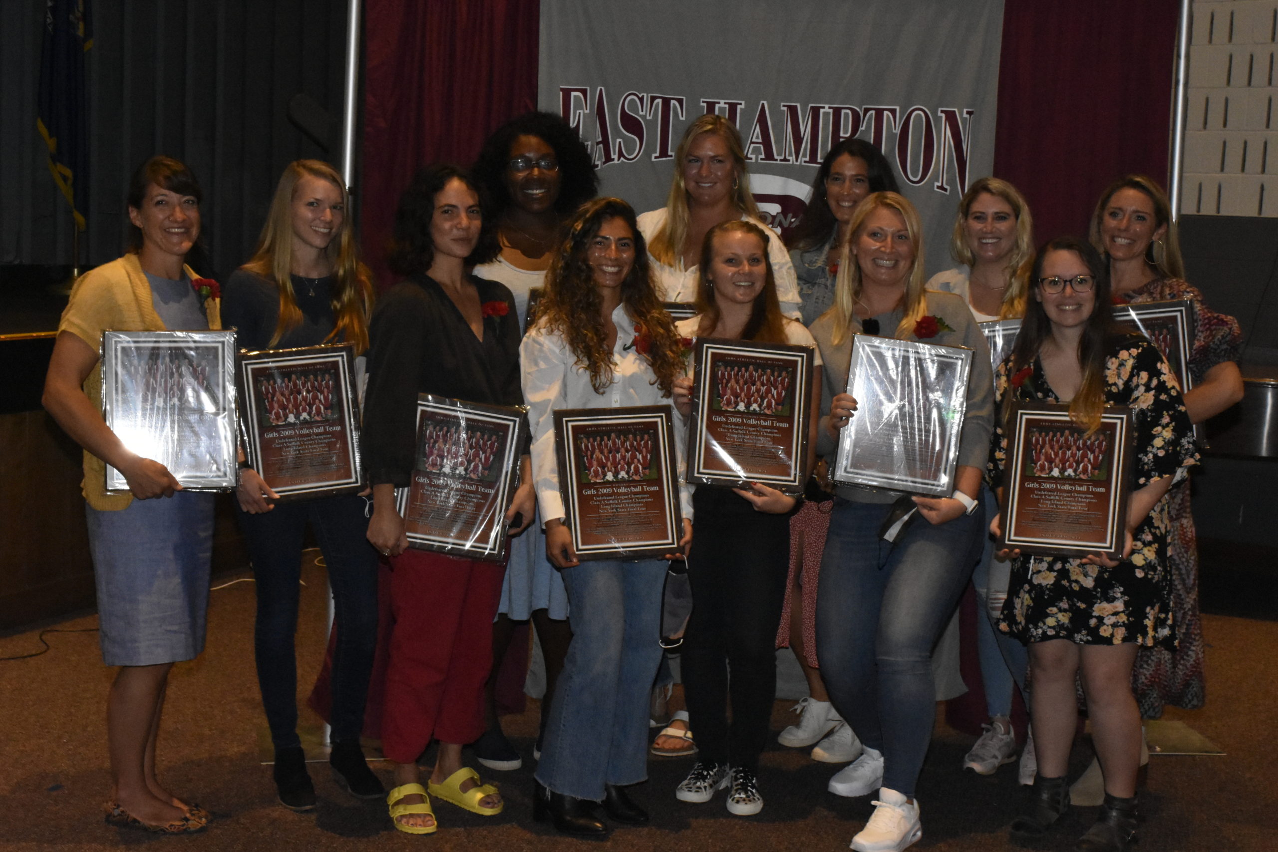 East Hampton's 2009 girls volleyball team, which reached the New York State Final Four, the furthest any team in program history has gone, was inducted into the hall of fame this past weekend.