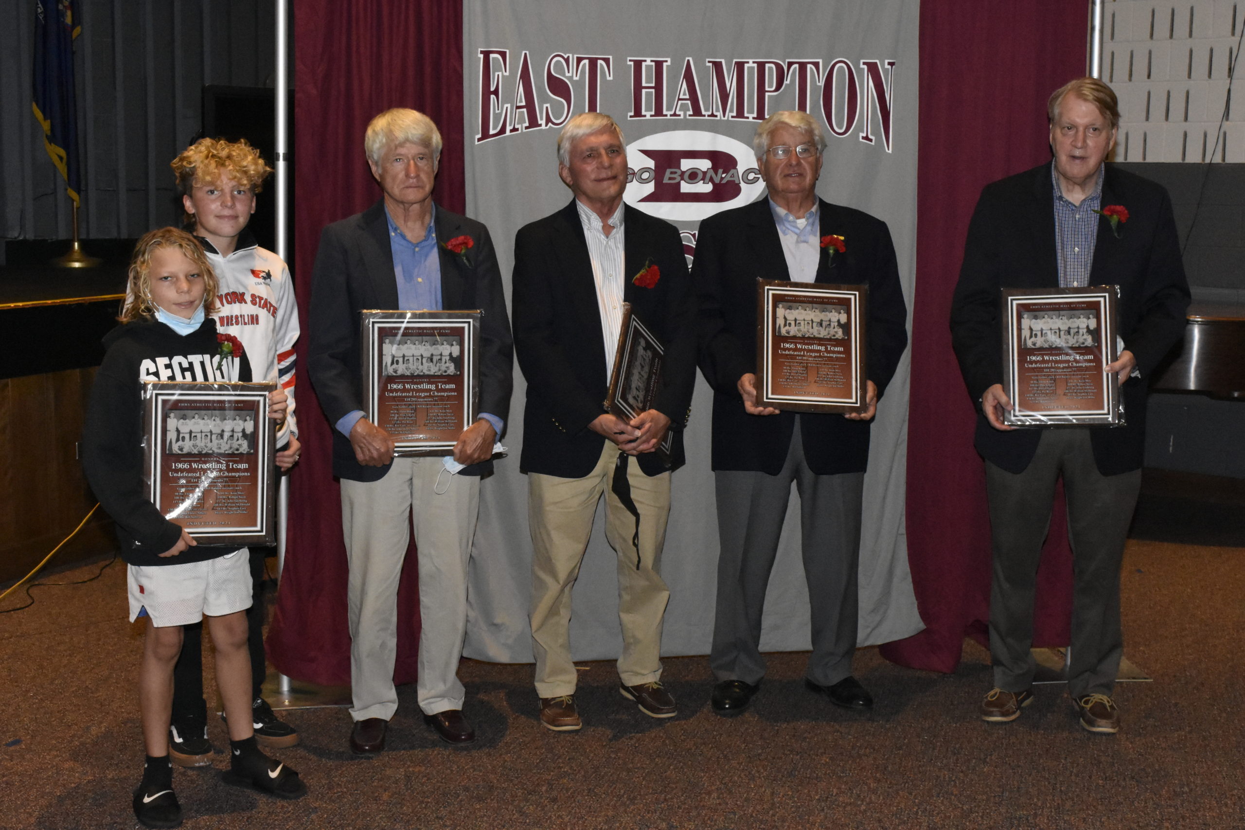 Members of the 1966 wrestling team which was inducted this past weekend.