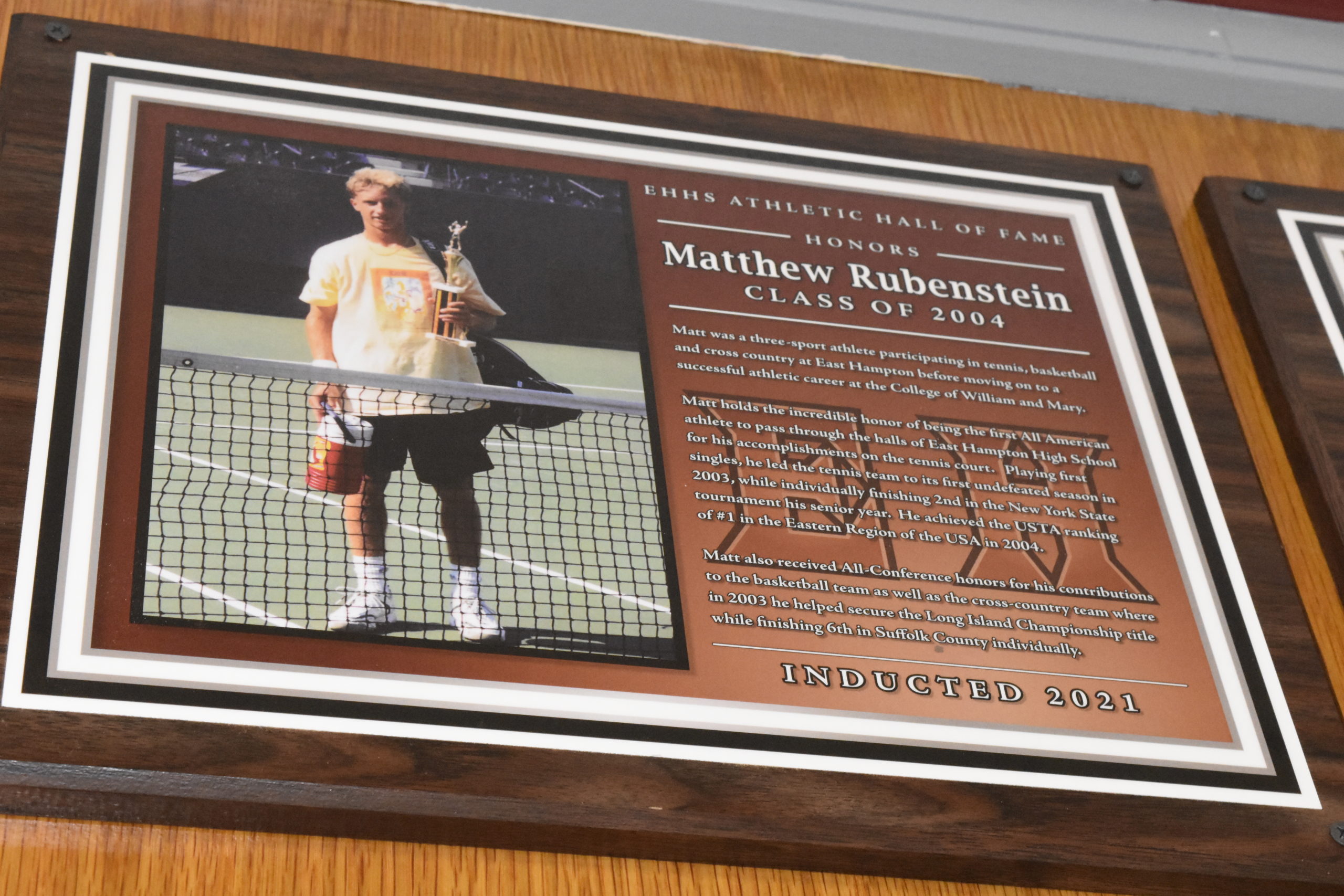Matthew Rubenstein's plaque.