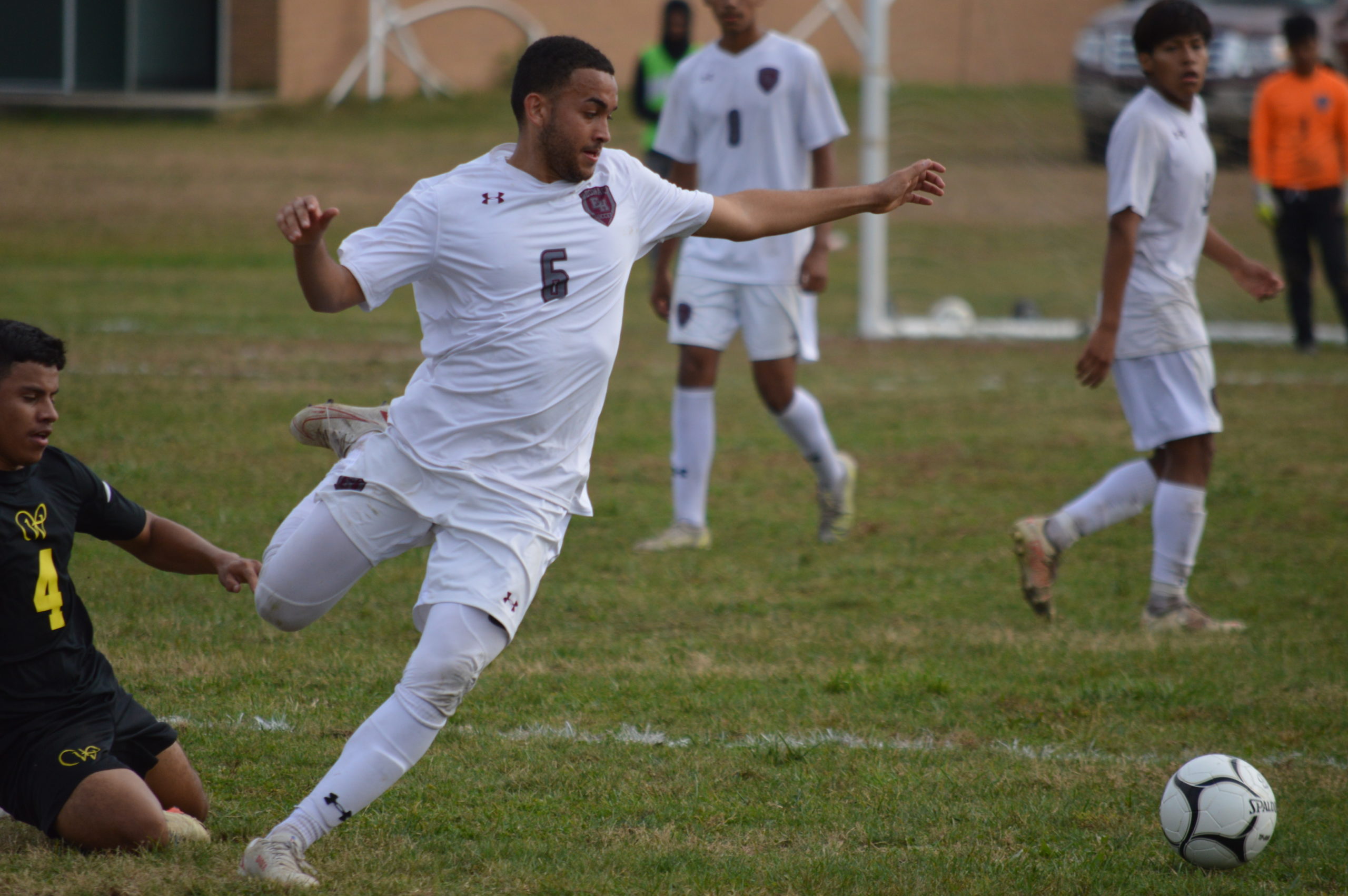 Manuel Ruiz, a senior, was the anchor of East Hampton’s defense, which struggled to contain a potent Wyandanch attack on Monday in the opening round of the Suffolk County Class A playoffs. The Warriors won, 5-0, to advance to the quarterfinals.