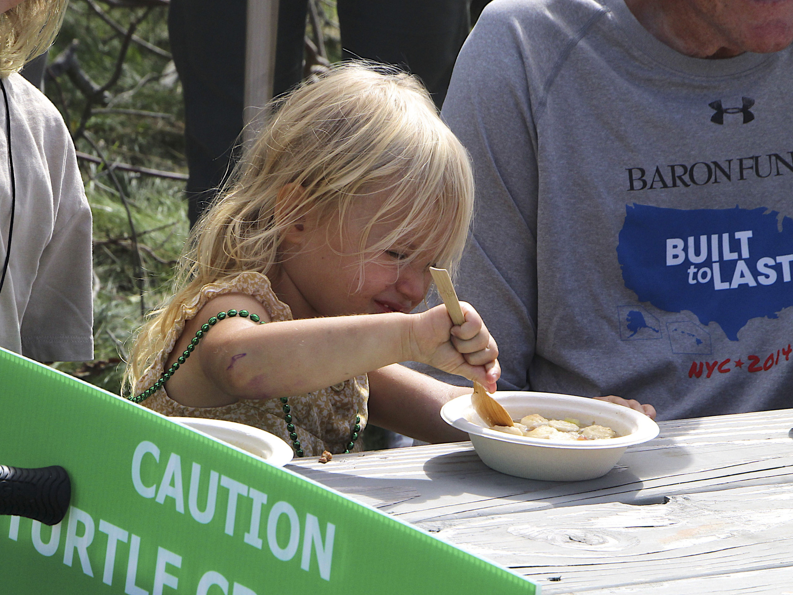 Mia Fried samples some chowder.