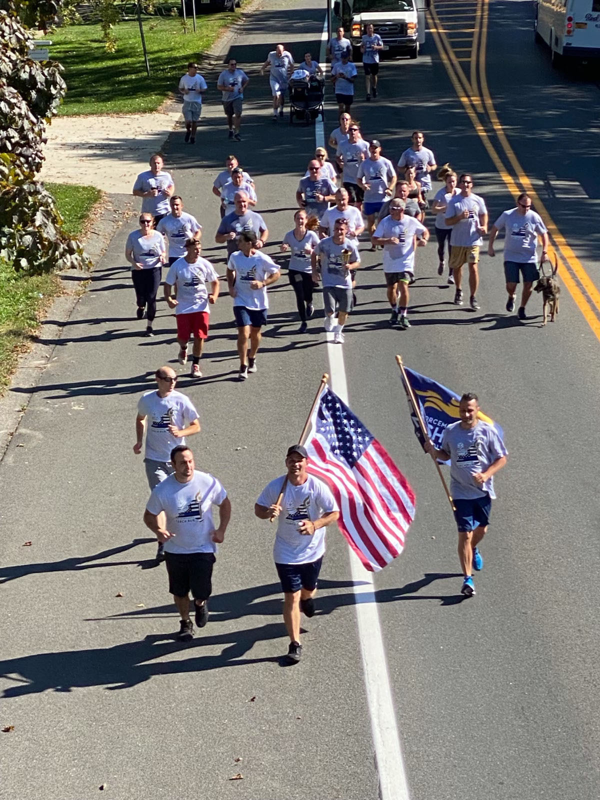The Special Olympics torch was carried from Montauk to East Hampton on Thursday in preparation for the New York State Games, which will be held in Glens Falls, New York on Friday and Saturday.  REBECCA HOFFMAN/SPECIAL OLYMPICS