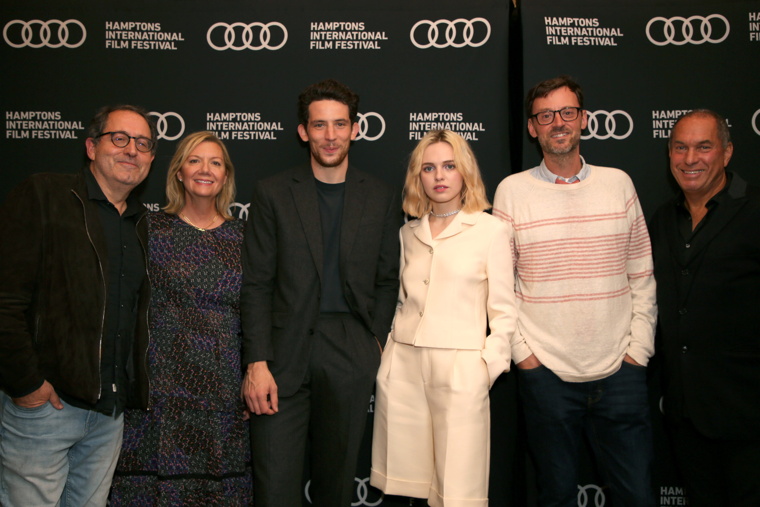 From left, Michael Barker, Anne Chaisson, Josh O'Connor, Odessa Young, David Nugent and Stuart Match Suna at the 29th annual Hamptons International Film Festival.