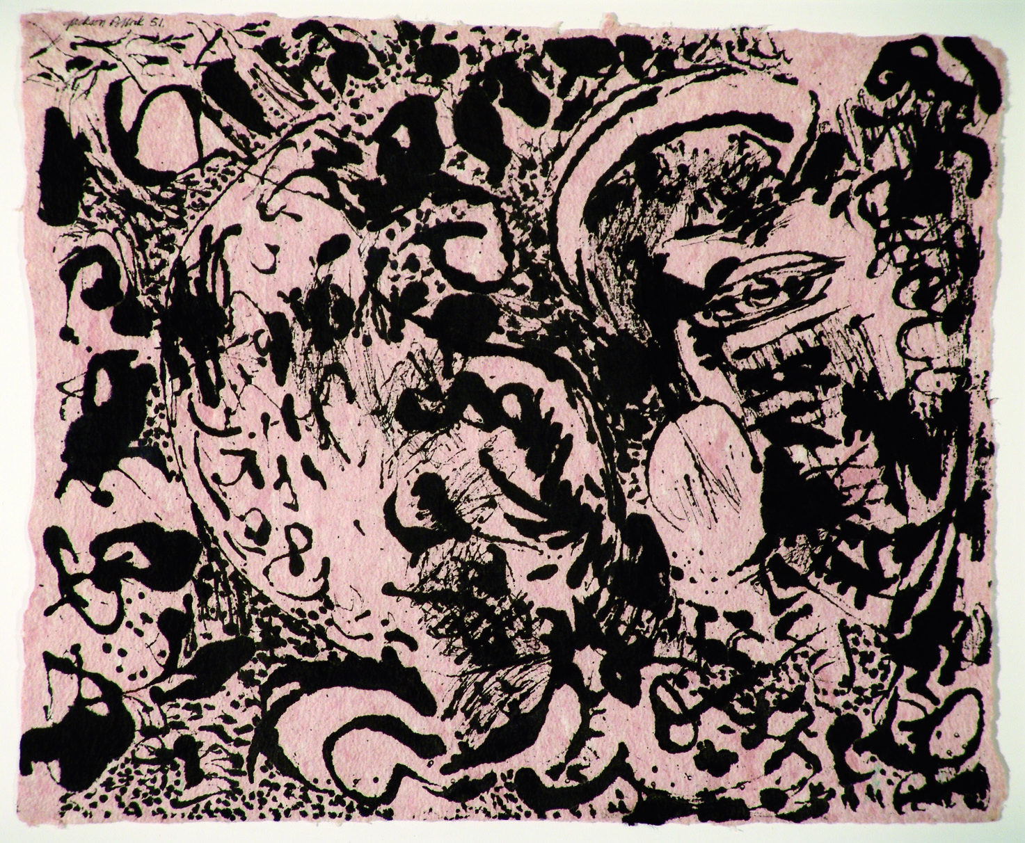 Jackson Pollock “Untitled,” 1951. Black ink on howell paper. Gift of Mr. and Mrs. Valentine E. Macy, Jr.