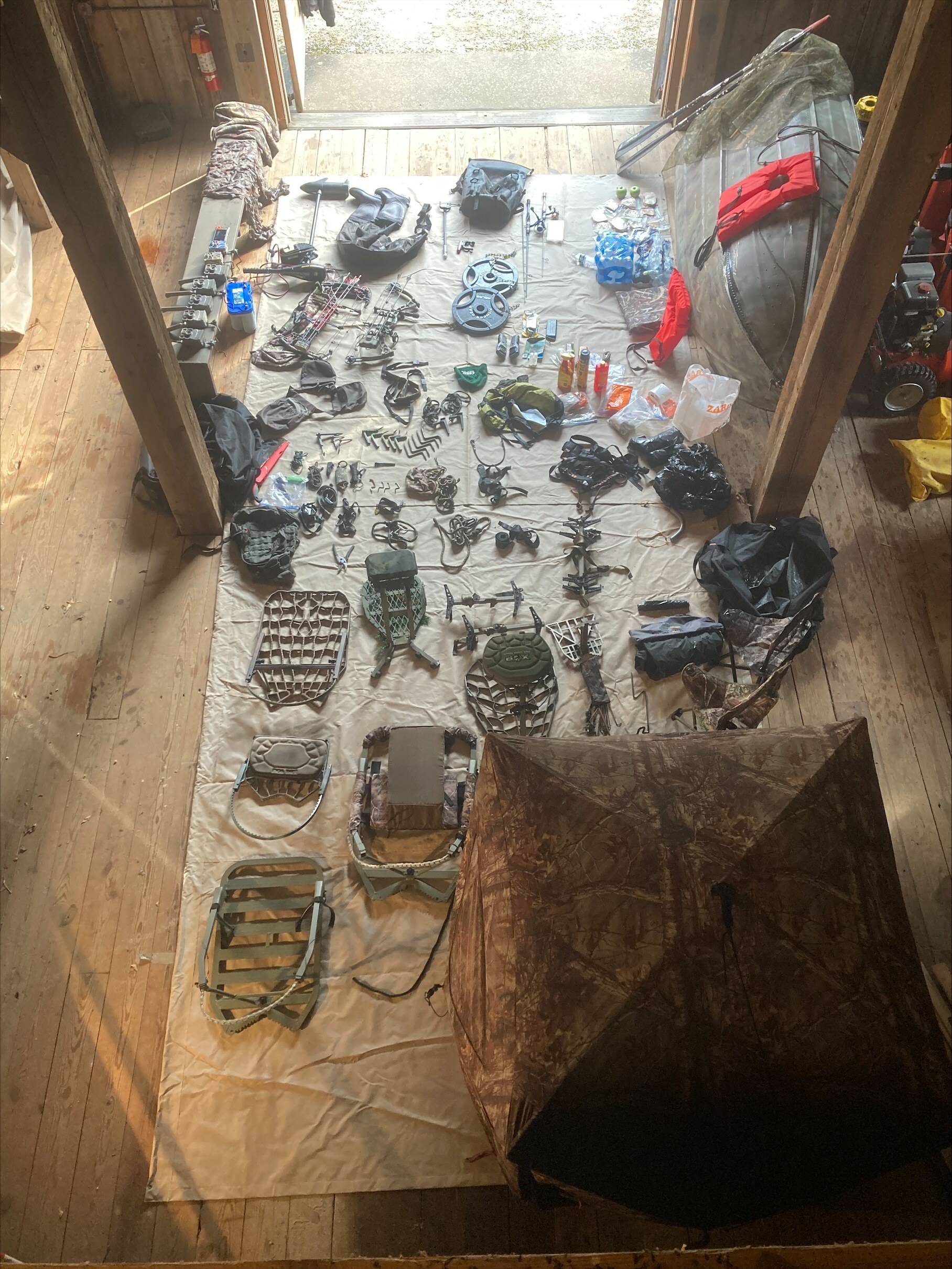 Some of the equipment and gear seized.