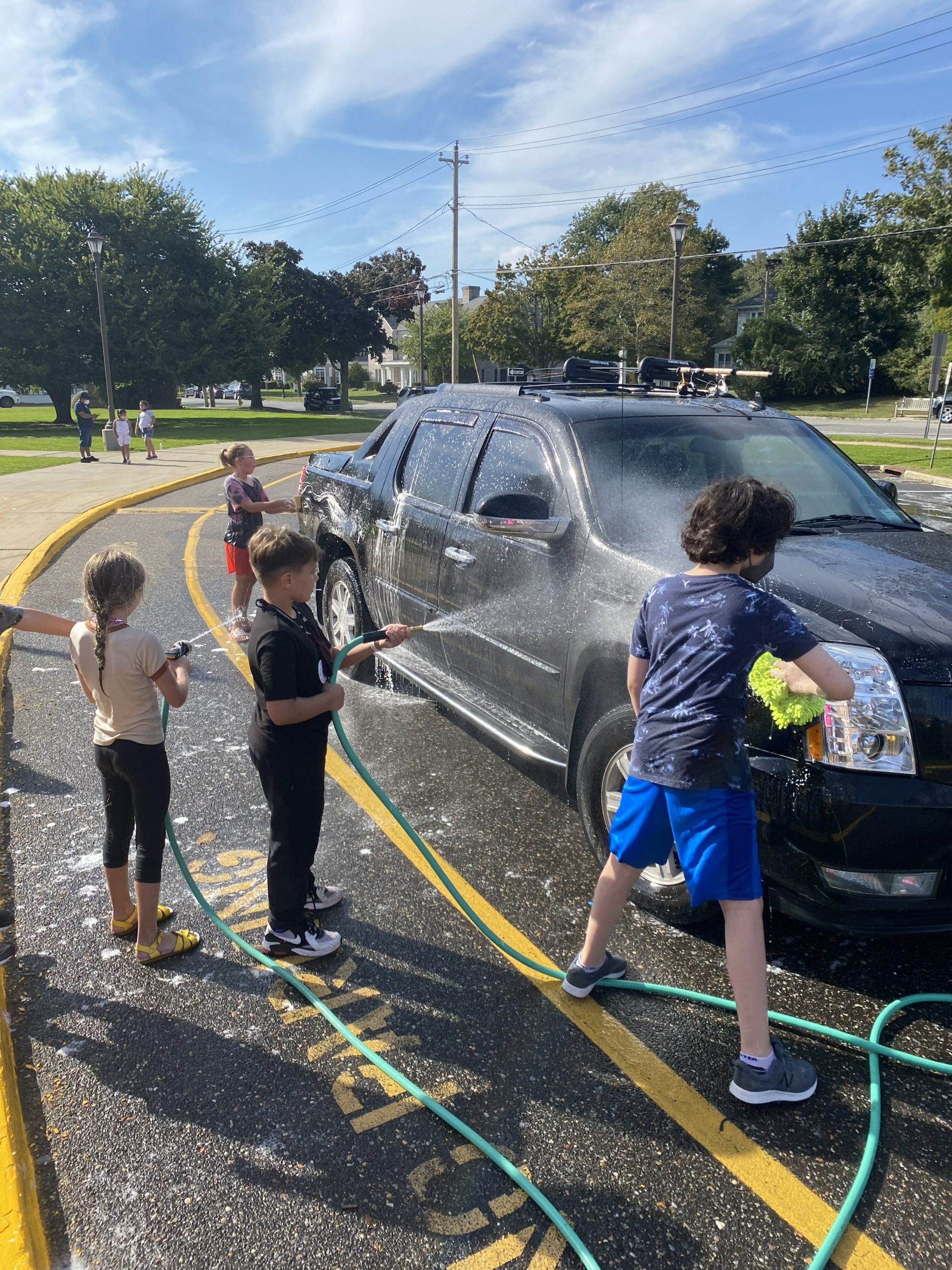 Students from Southampton Elementary School and Southampton Intermediate School teamed up with the Southampton High School field hockey team and the Southampton Rotary Club to hold a car wash fundraiser on October 2 for Lucia’s Angels, a nonprofit breast cancer foundation. The car wash yielded $1,950 for the organization.