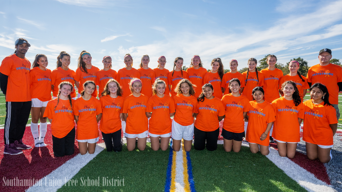 To do their part and give back to the community, the Southampton High School girls varsity soccer team raised $800 as part of their annual Kicks for Cancer soccer game on October 12. The funds, raised through a raffle, will be donated to the DezyStrong Foundation, which provides access to support that affects a positive mental well-being for those fighting cancer.