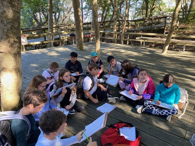 East Quogue Elementary School fourth-graders recently visited the Sunken Forest National Seashore on Fire Island. During the field trip, students learned about and explored the different ecosystems that are present: forest, bay, swale, and ocean.