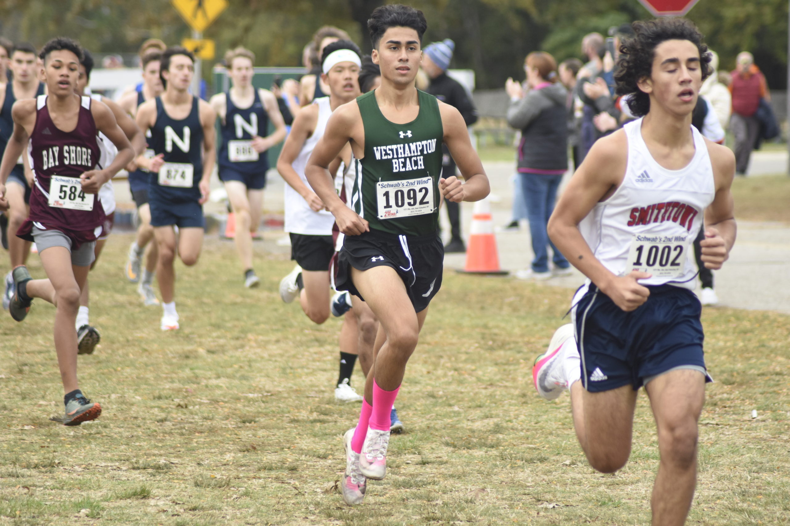 Westhampton Beach senior David Alvarado won the individual qualifier race.