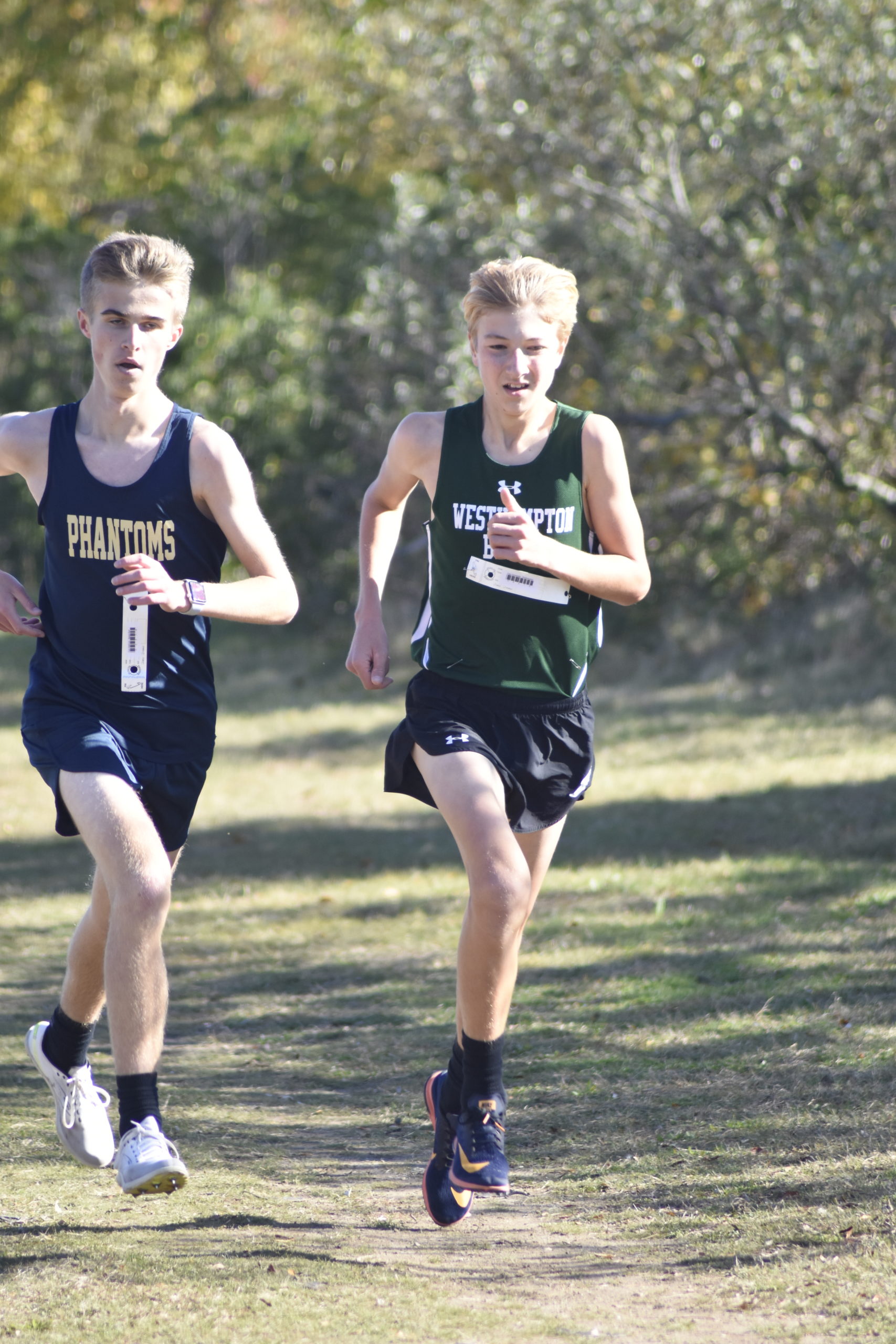 Westhampton Beach senior Cole Cammarata heads toward the finish line.
