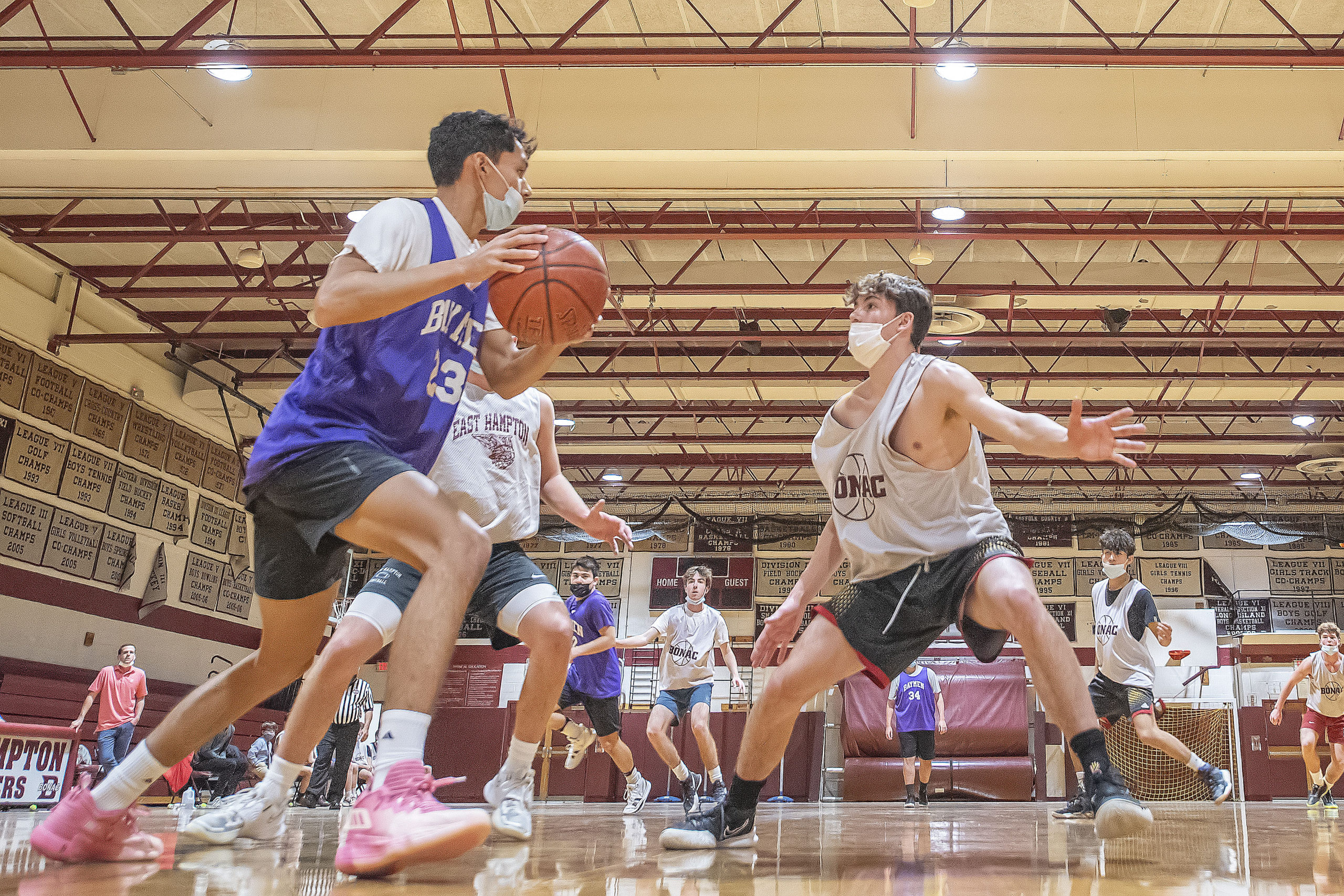 Hampton Bays played a scrimmage at East Hampton on Saturday morning.