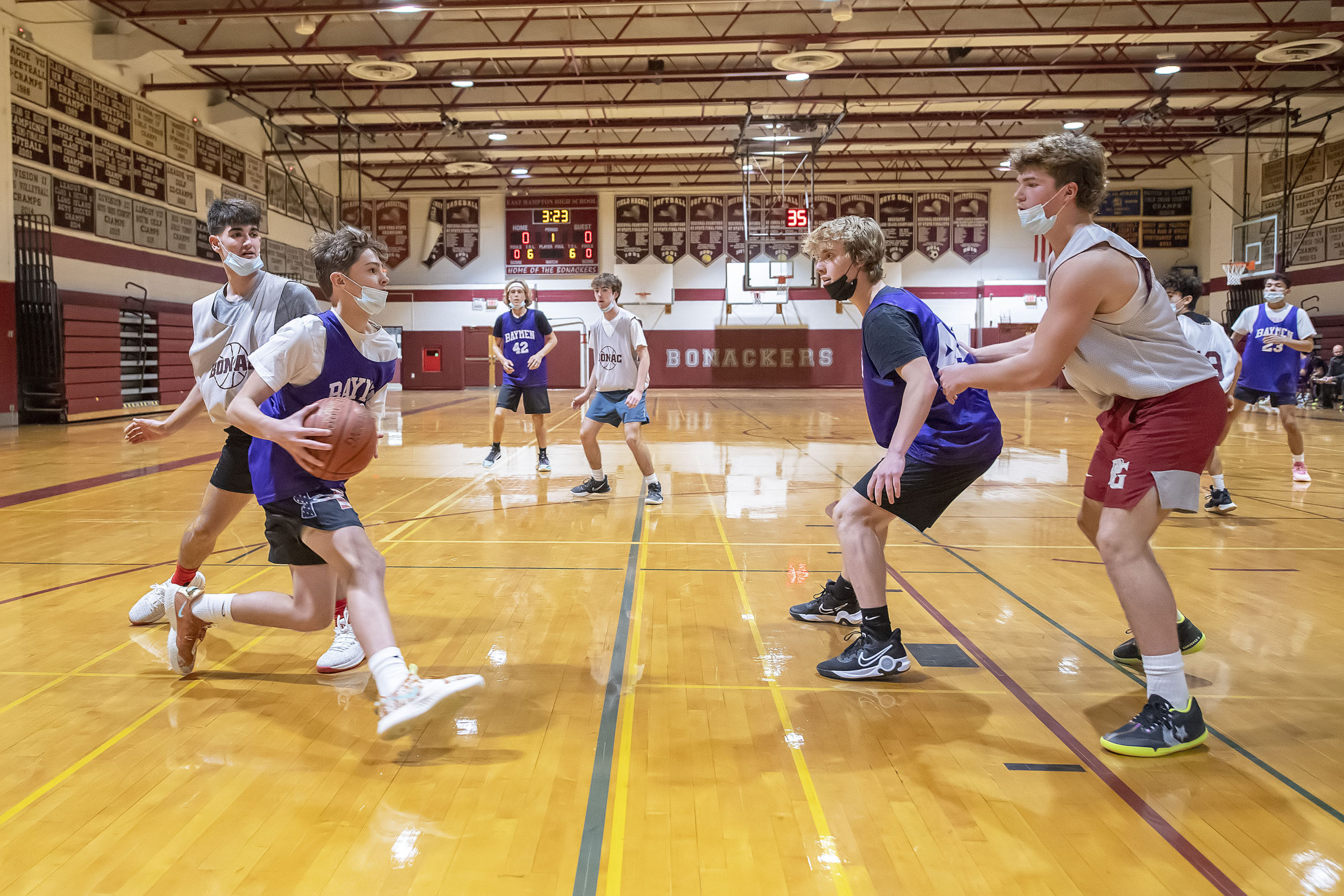 Hampton Bays played a scrimmage at East Hampton on Saturday morning.