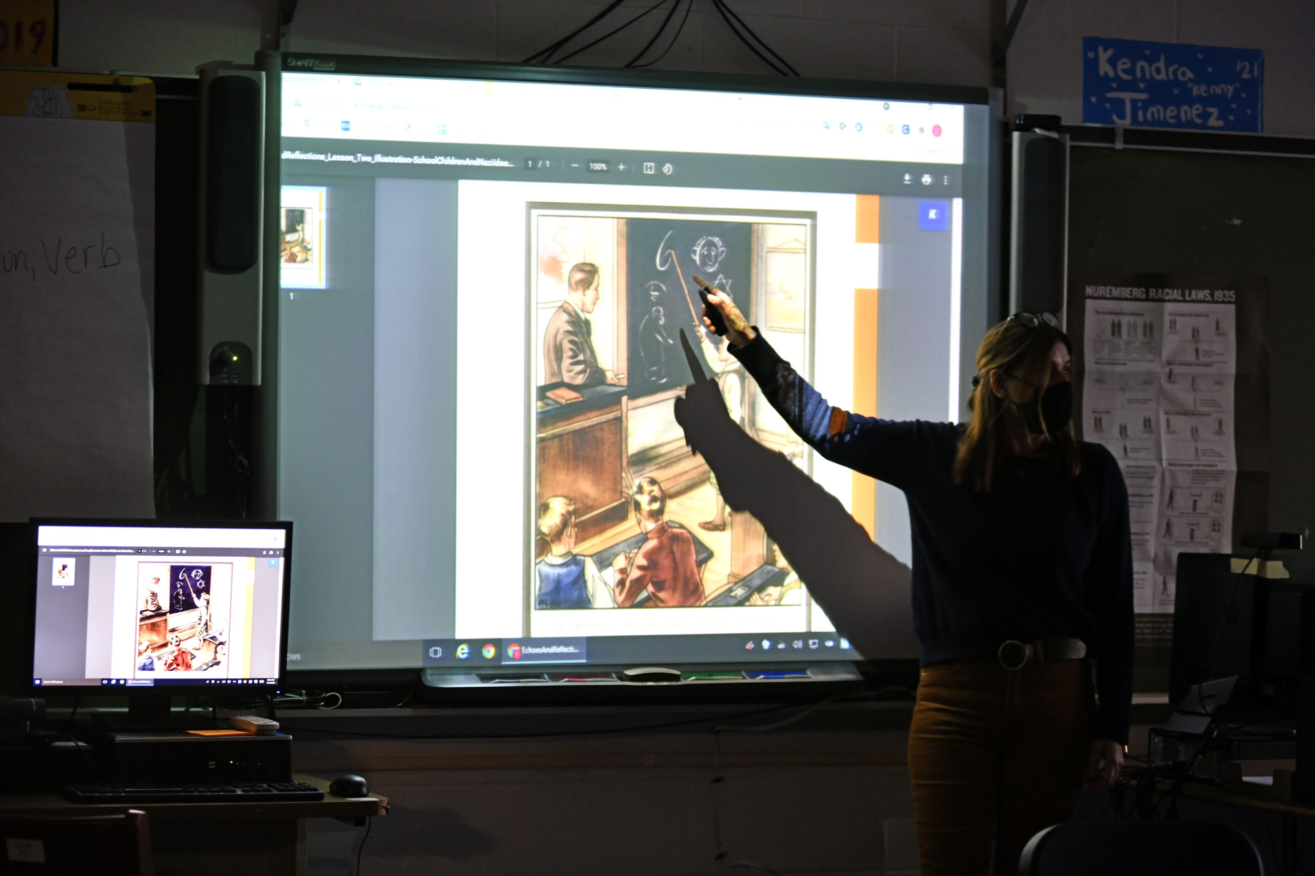 Saundra Dubin during class at Southampton High School on Monday.  DANA SHAW