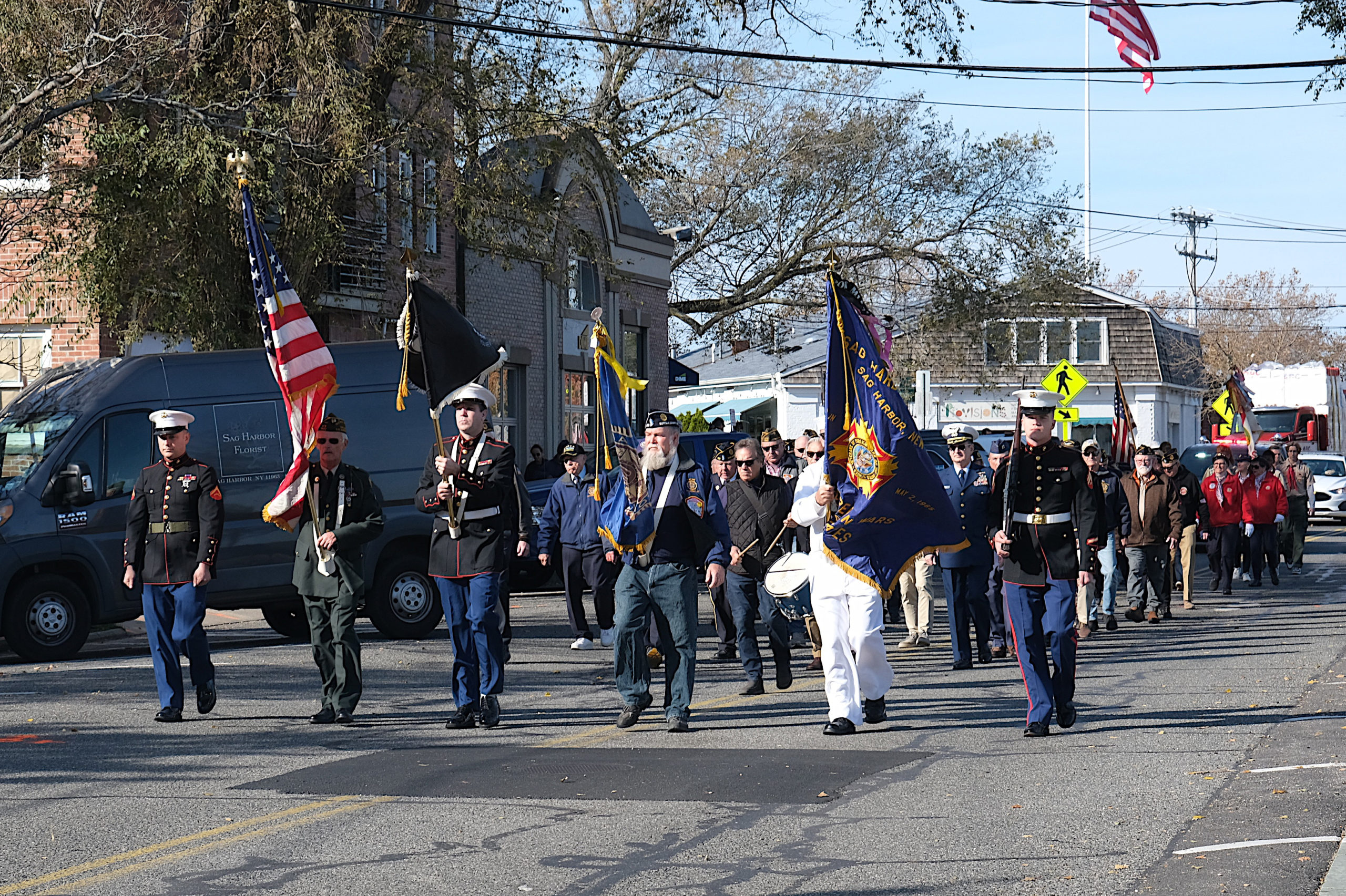 Scenes from the Sag Harbor Veterans Day ceremony on November 11.    KYRIL BROMLEY