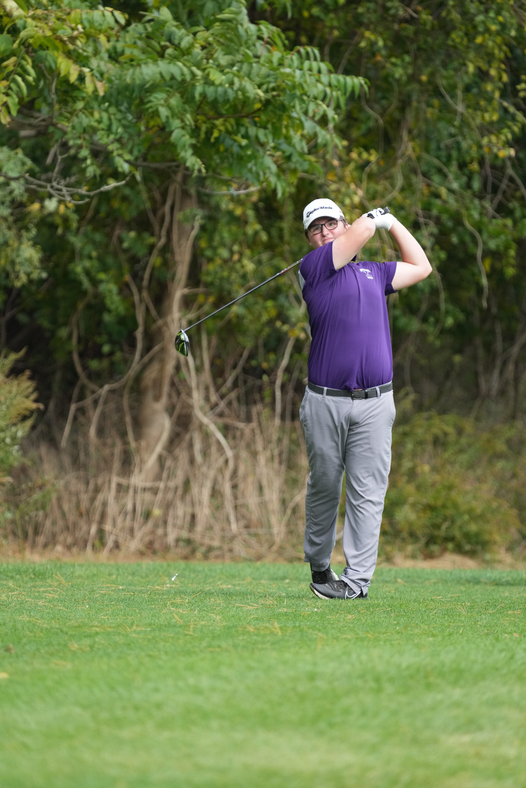 Erik Sandstrom of Hampton Bays during the first day of the Suffolk County Boys Golf Championships at Smithtown Landing on October 25.