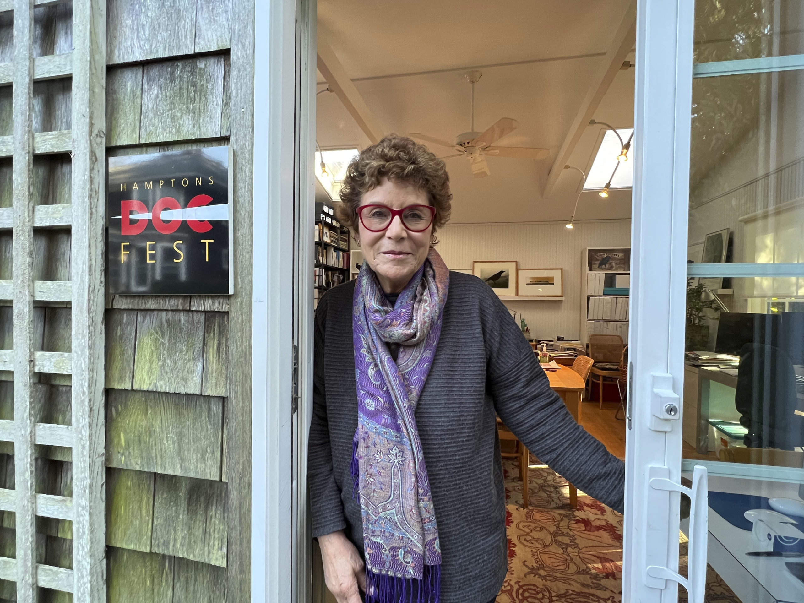 Jacqui Lofaro at the Hamptons Doc Fest offices in Bridgehampton.  DANA SHAW