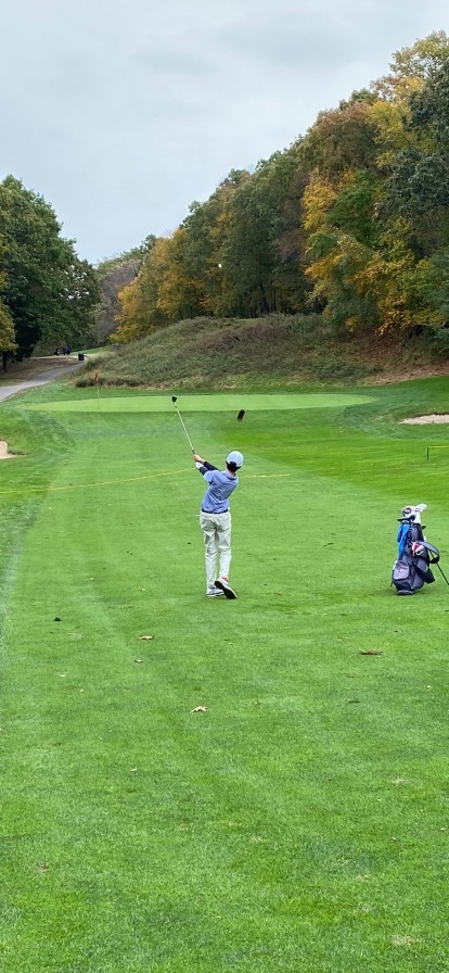 Owen Jessop's approach on the 17th hole on his way to making a birdie and clinching a spot at states.